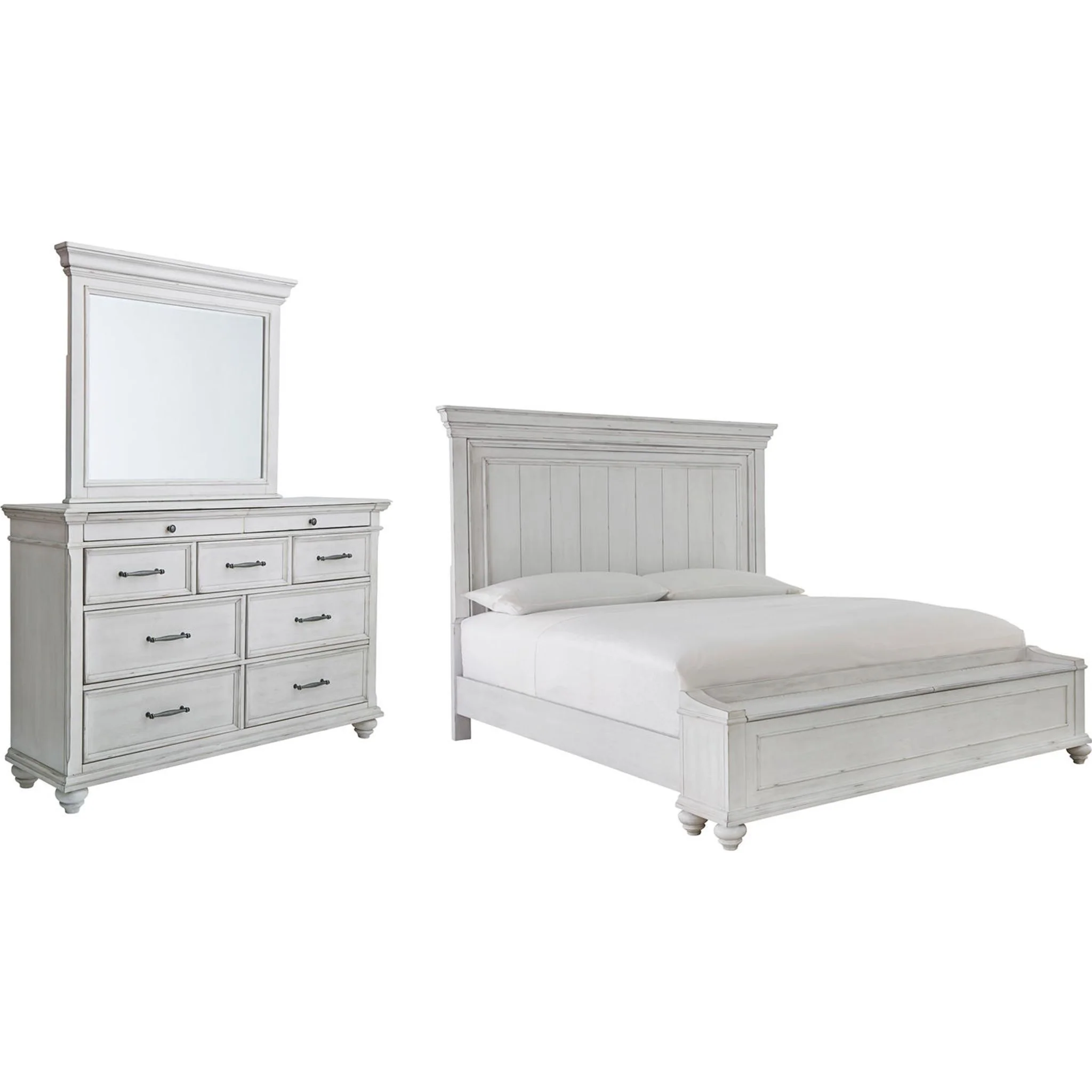 Kanwyn 5 Piece King Storage Bedroom - Whitewash
