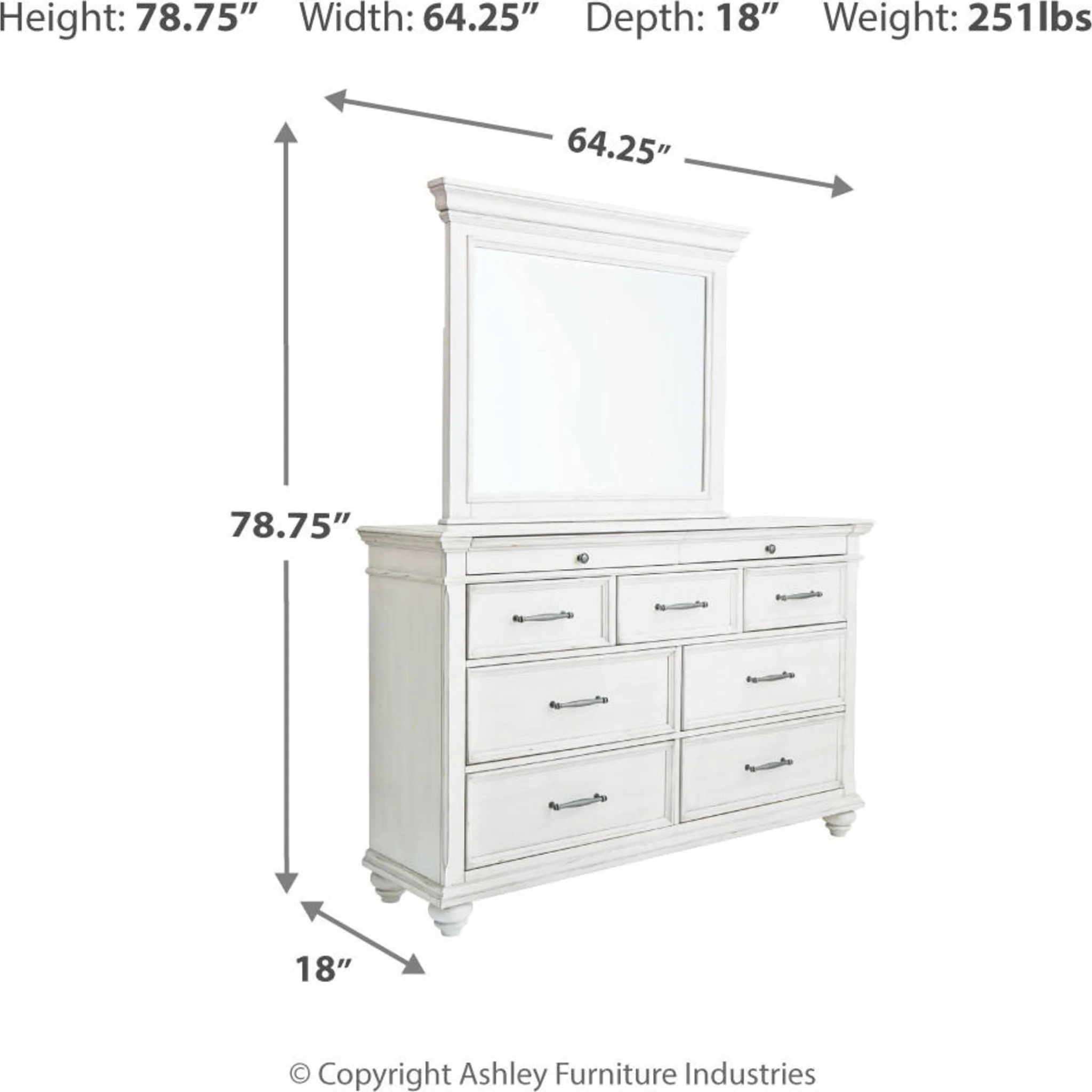 Kanwyn 5 Piece Queen Panel Bedroom - Whitewash - Image 14