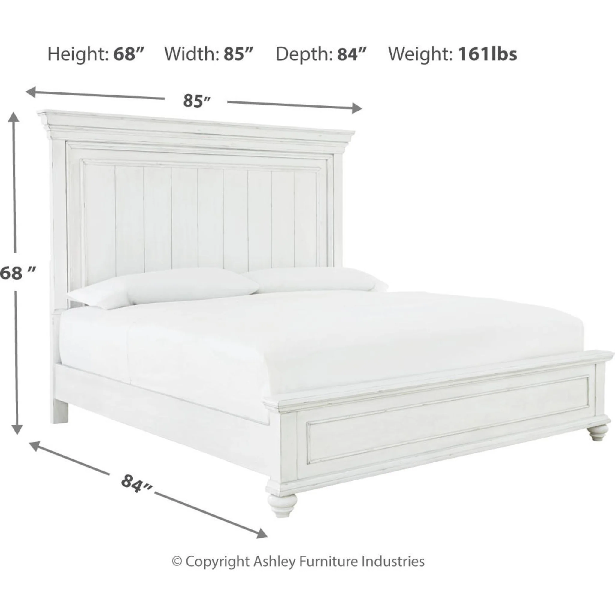 Kanwyn 5 Piece Queen Panel Bedroom - Whitewash - Image 16