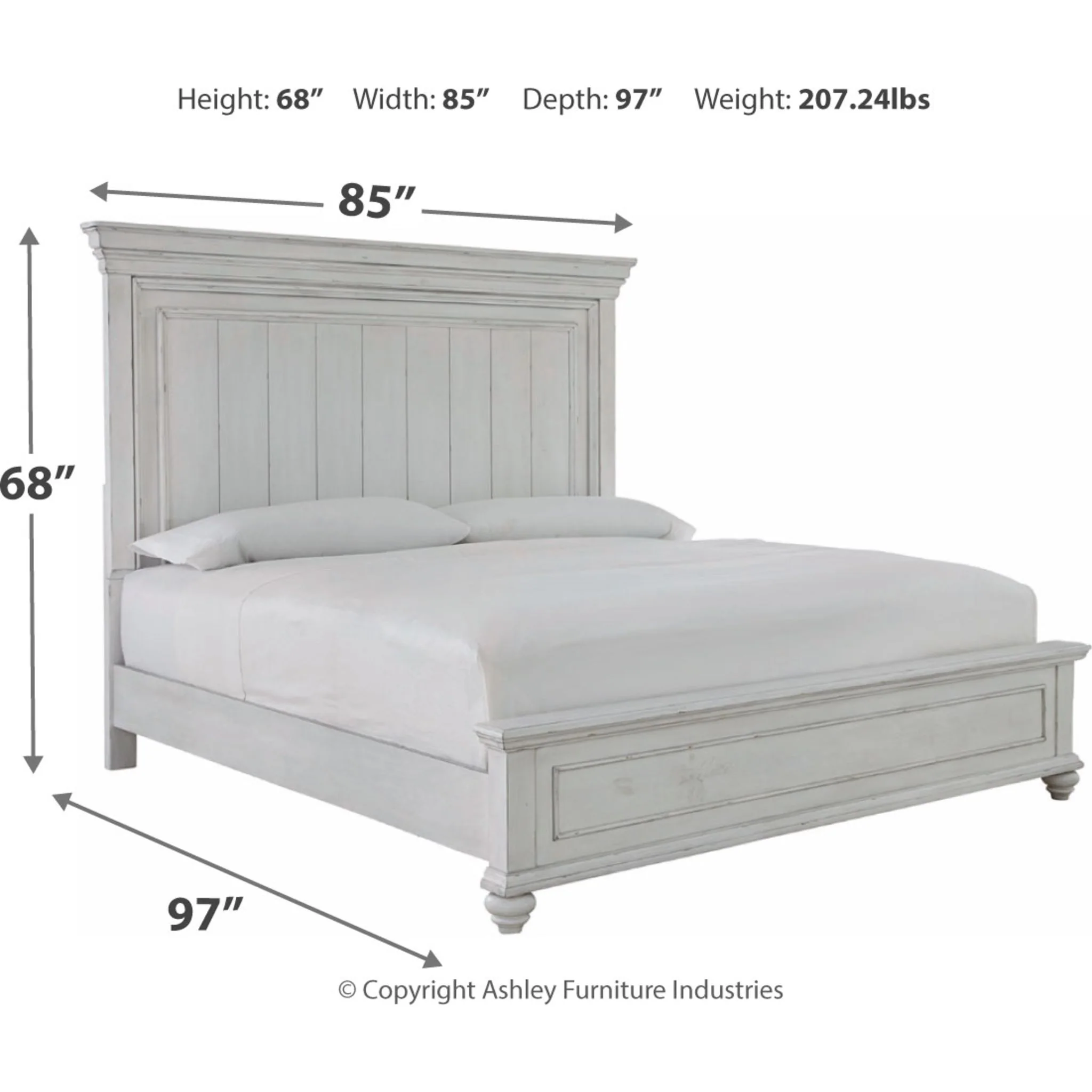 Kanwyn 5 Piece Queen Panel Bedroom - Whitewash - Image 6