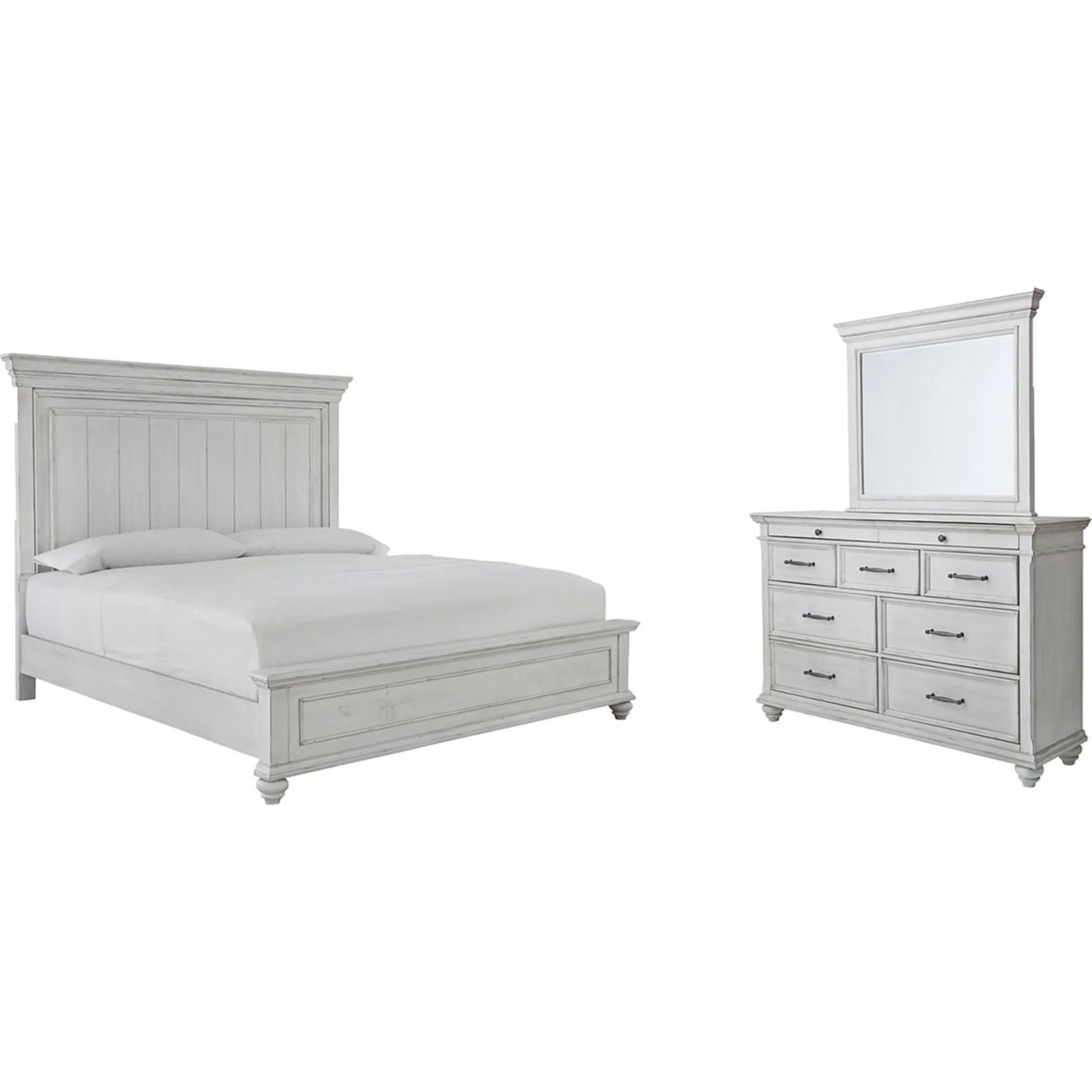 Kanwyn 5 Piece Queen Panel Bedroom - Whitewash - Image 9
