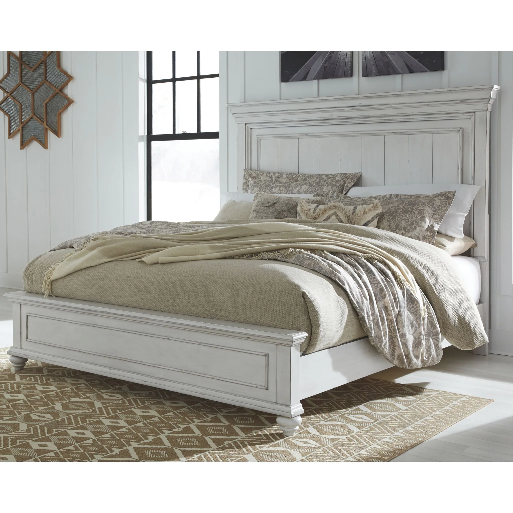 Kanwyn Panel Bed - Whitewash - Image 2