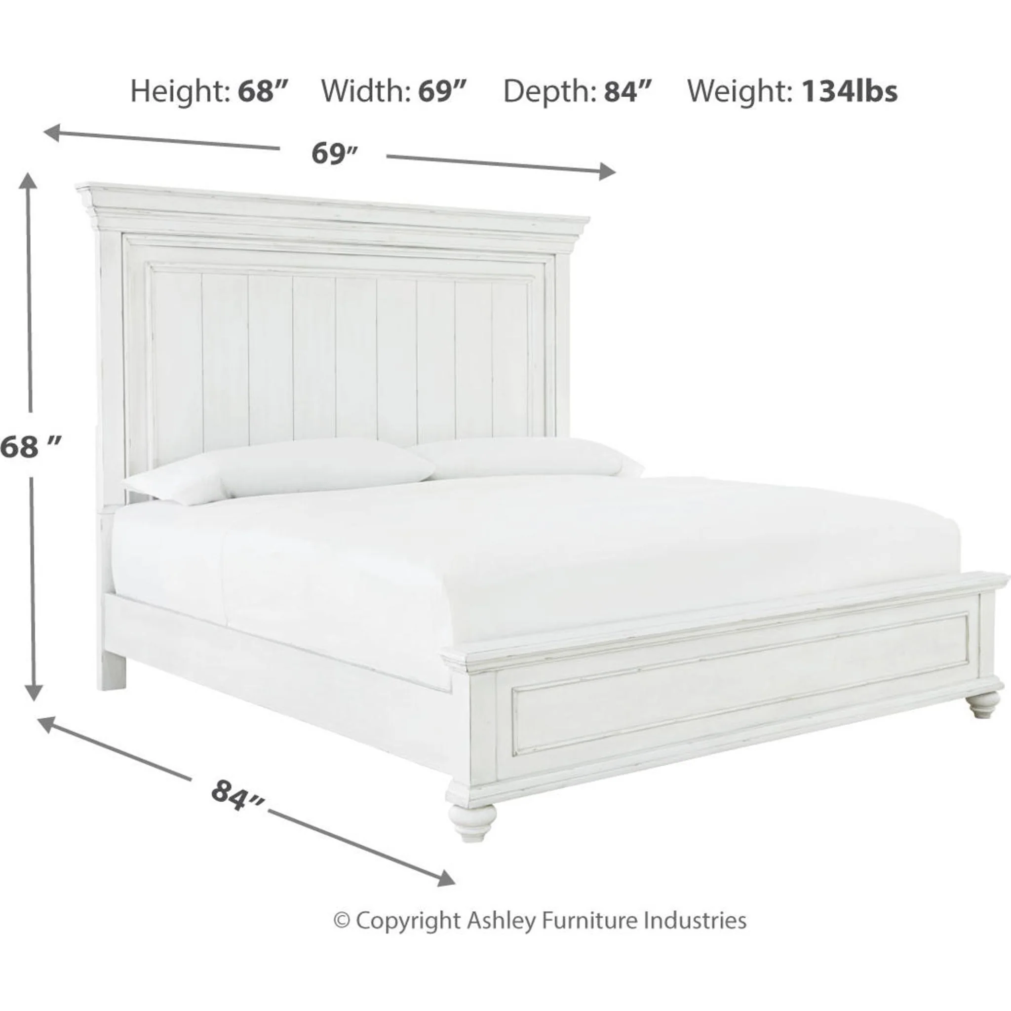 Kanwyn Panel Bed - Whitewash - Image 22