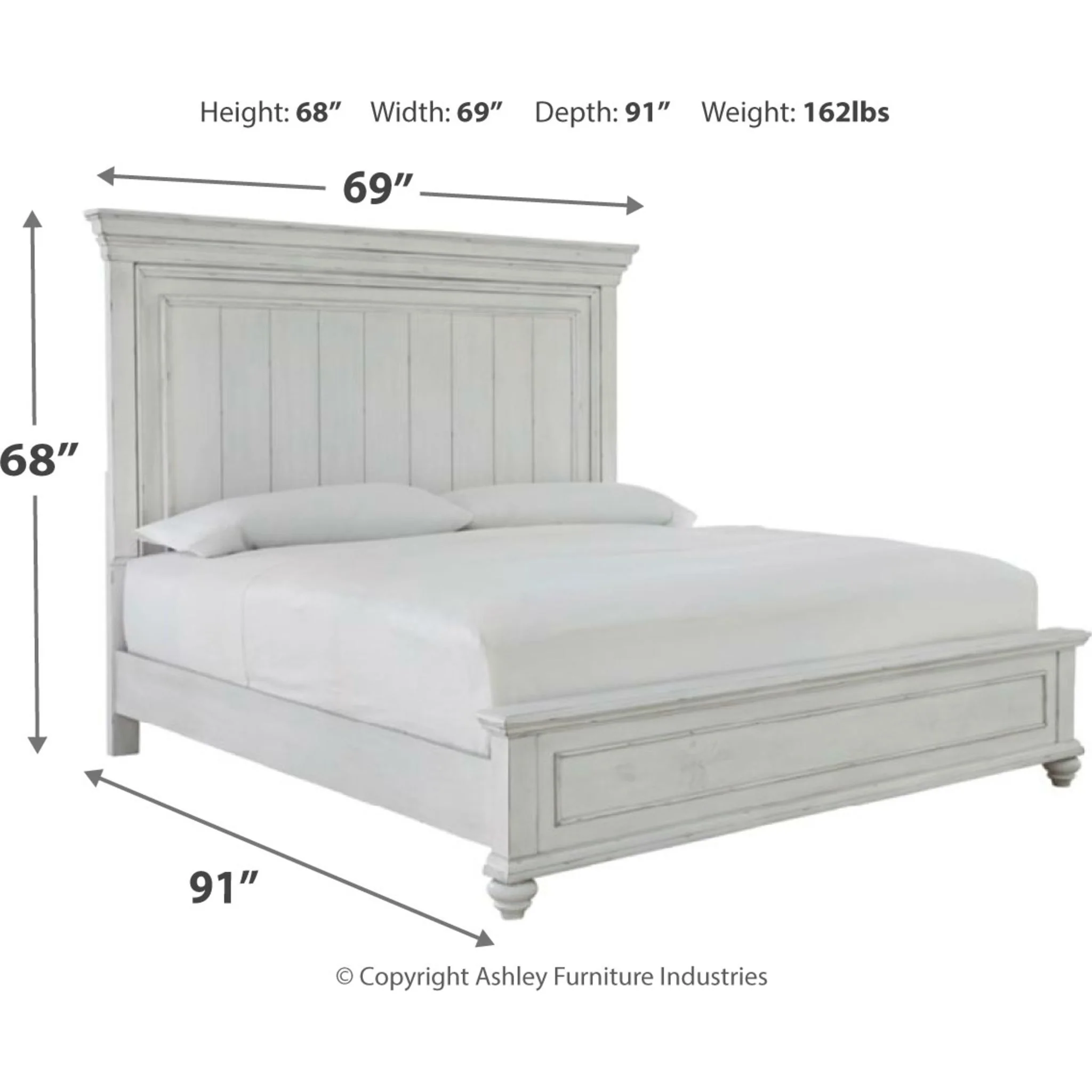 Kanwyn Panel Bed - Whitewash - Image 4