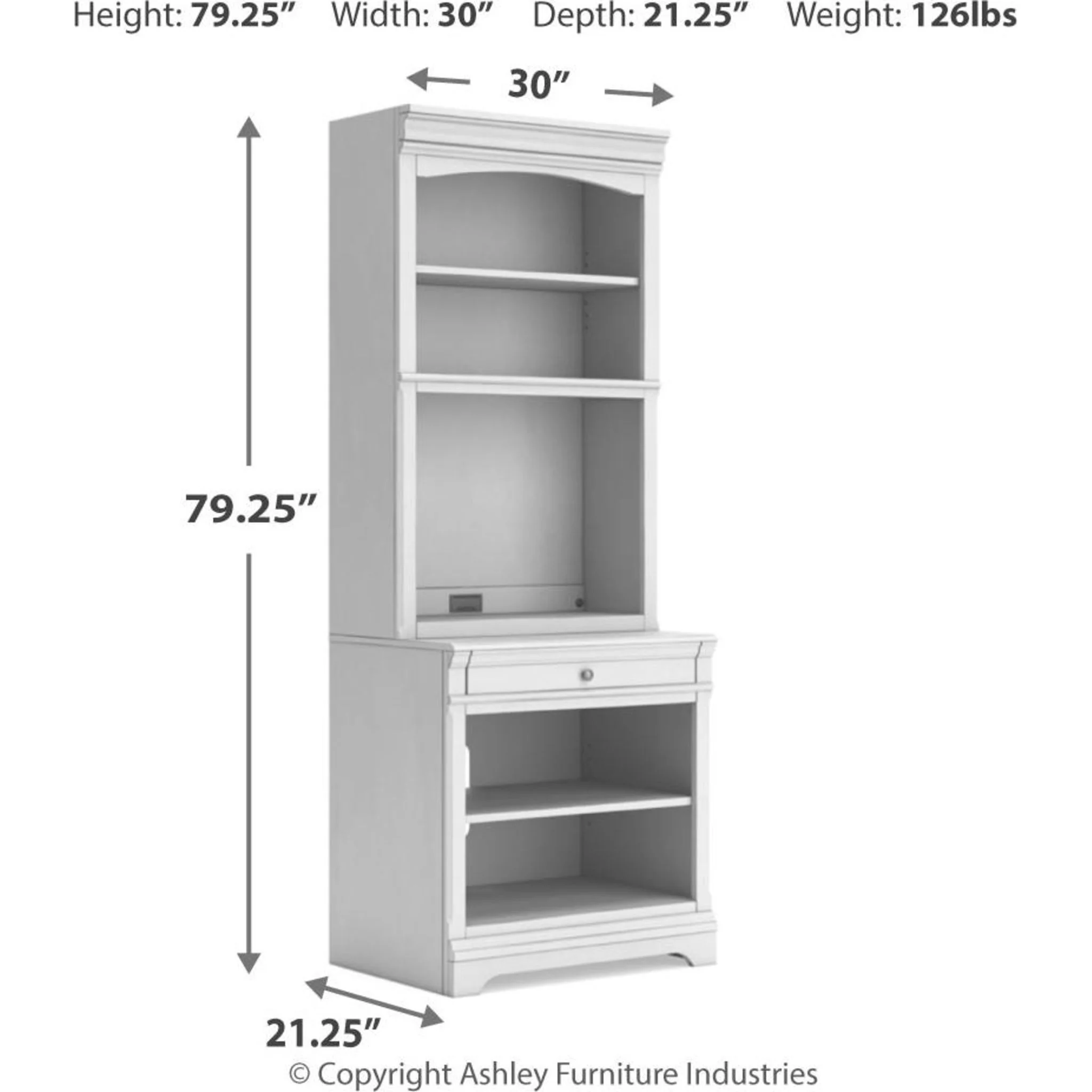 Kanwyn Bookcase - Whitewash - Image 6