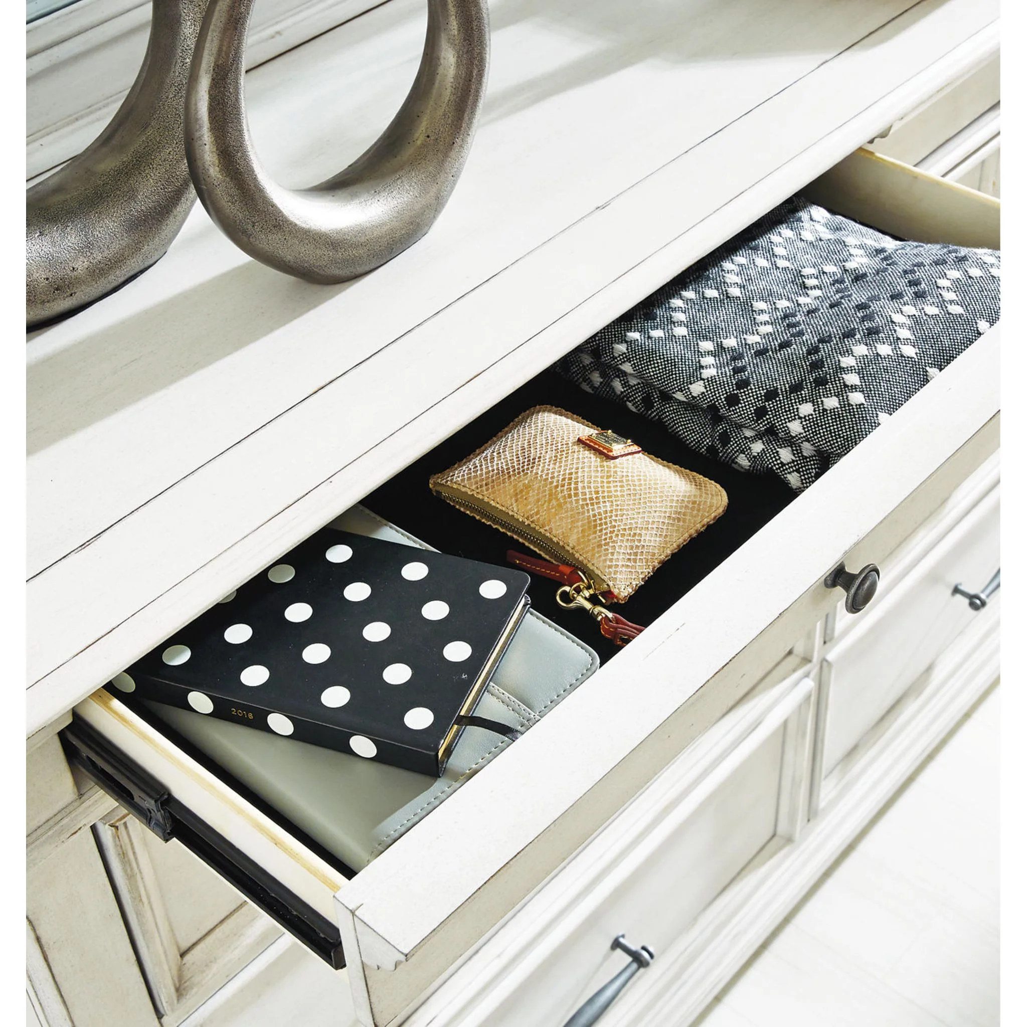Kanwyn Dresser and Mirror - Whitewash - Image 9