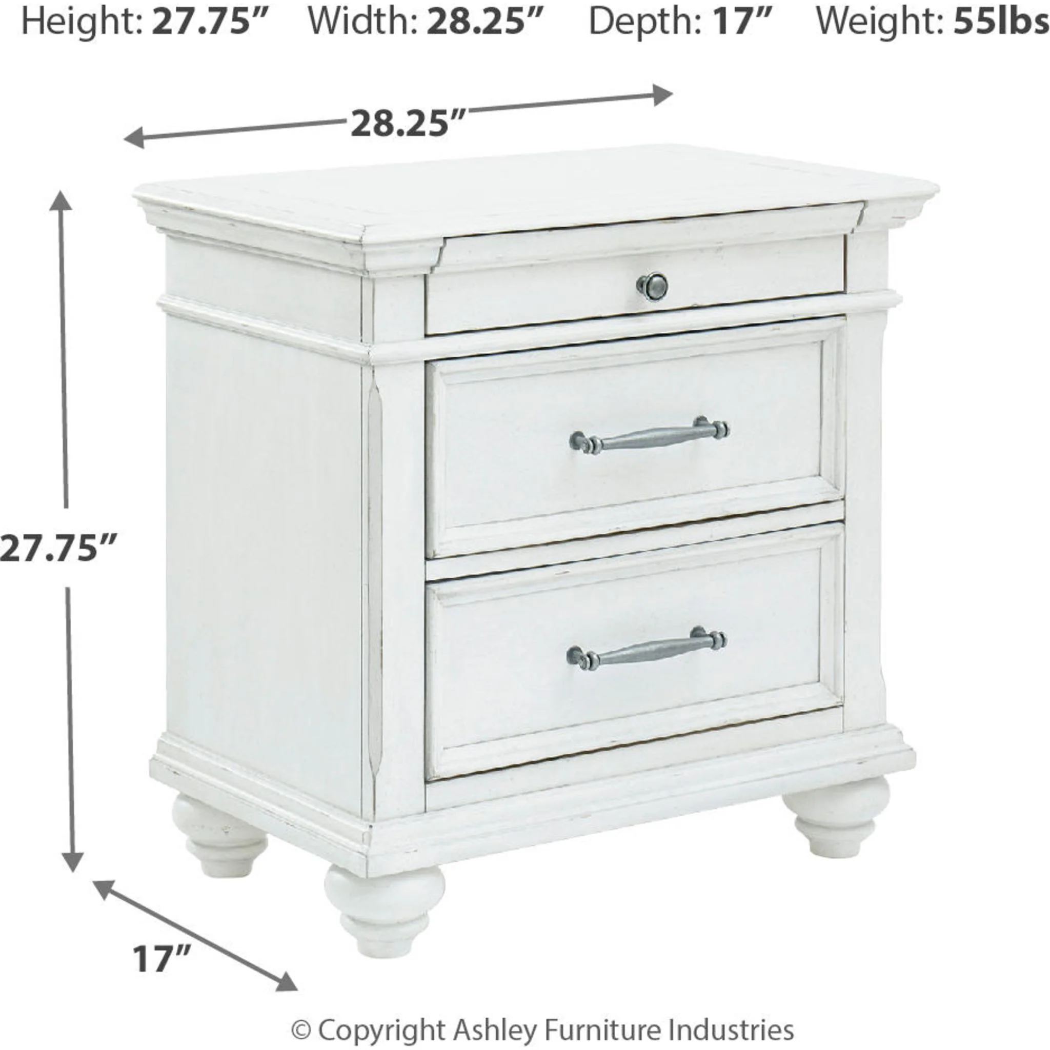 Kanwyn Nightstand - Whitewash - Image 14
