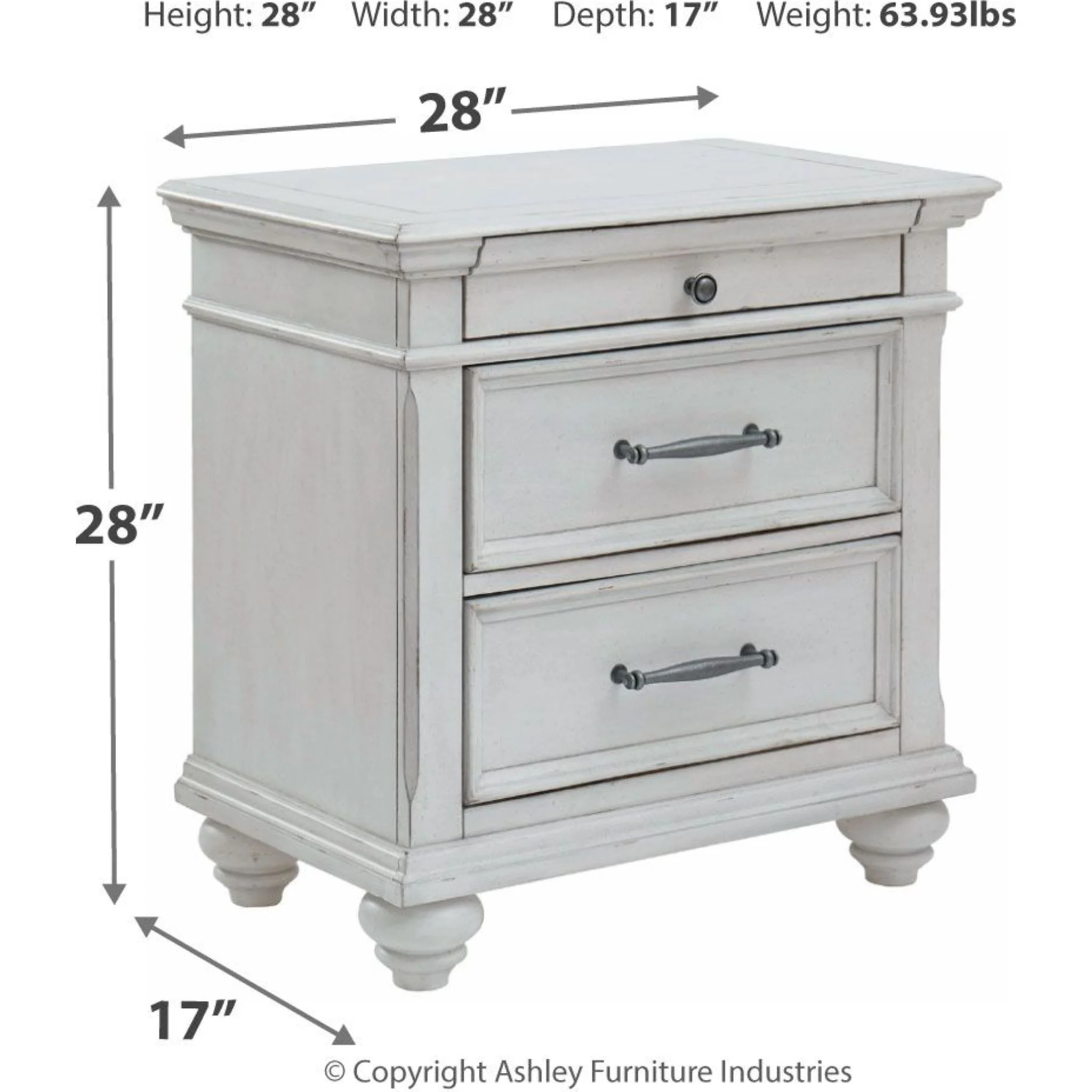 Kanwyn Nightstand - Whitewash - Image 4