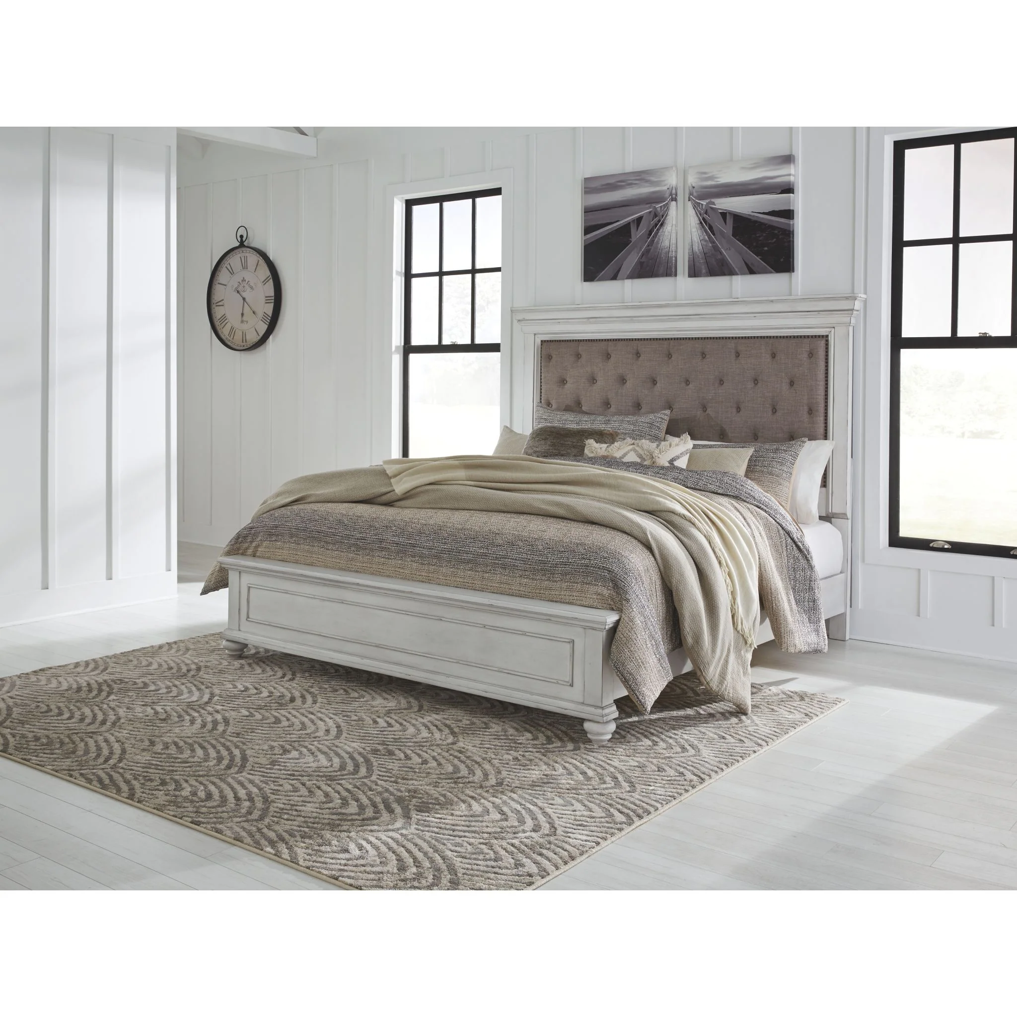 Kanwyn Panel Bed - Whitewash - Image 36