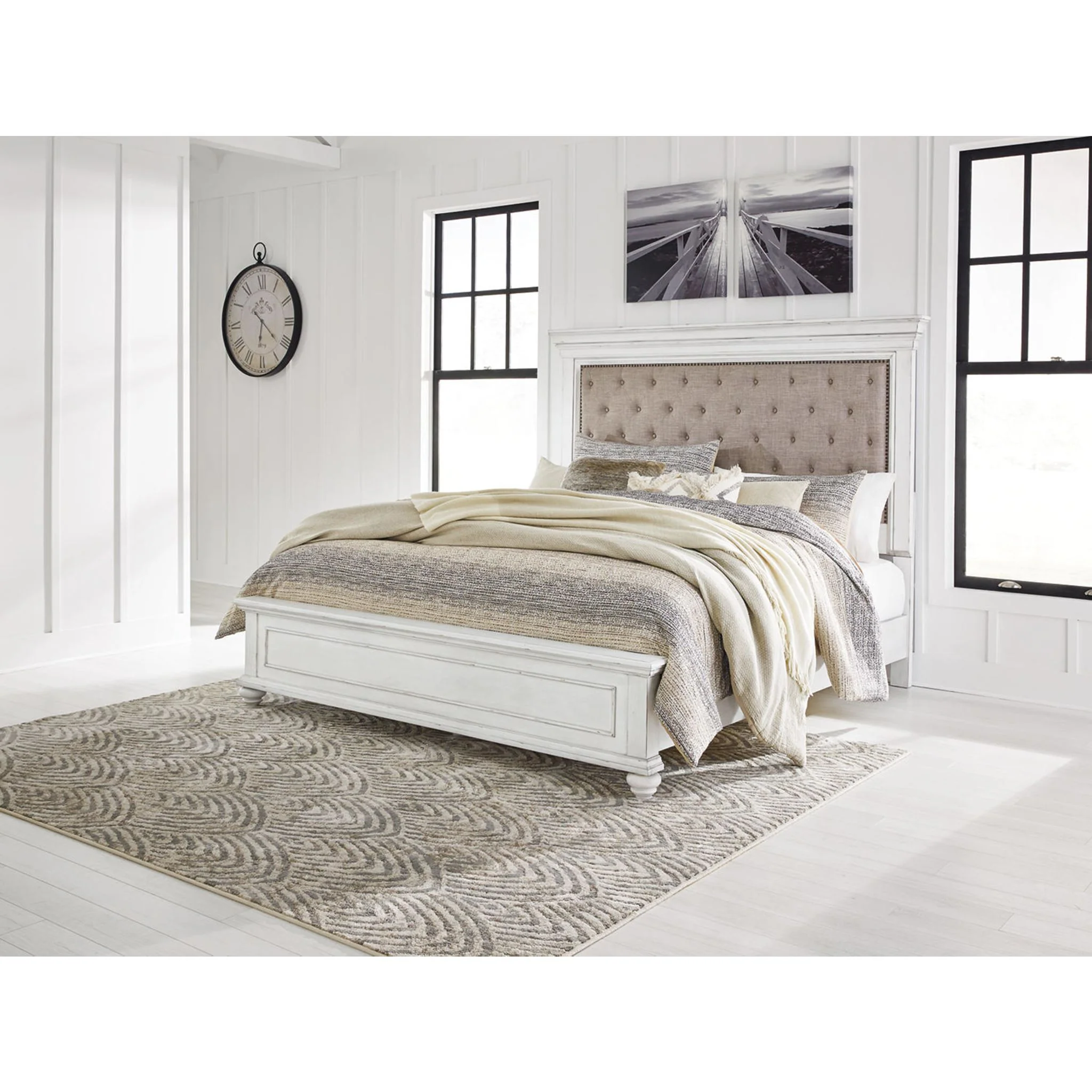 Kanwyn Panel Bed - Whitewash - Image 50