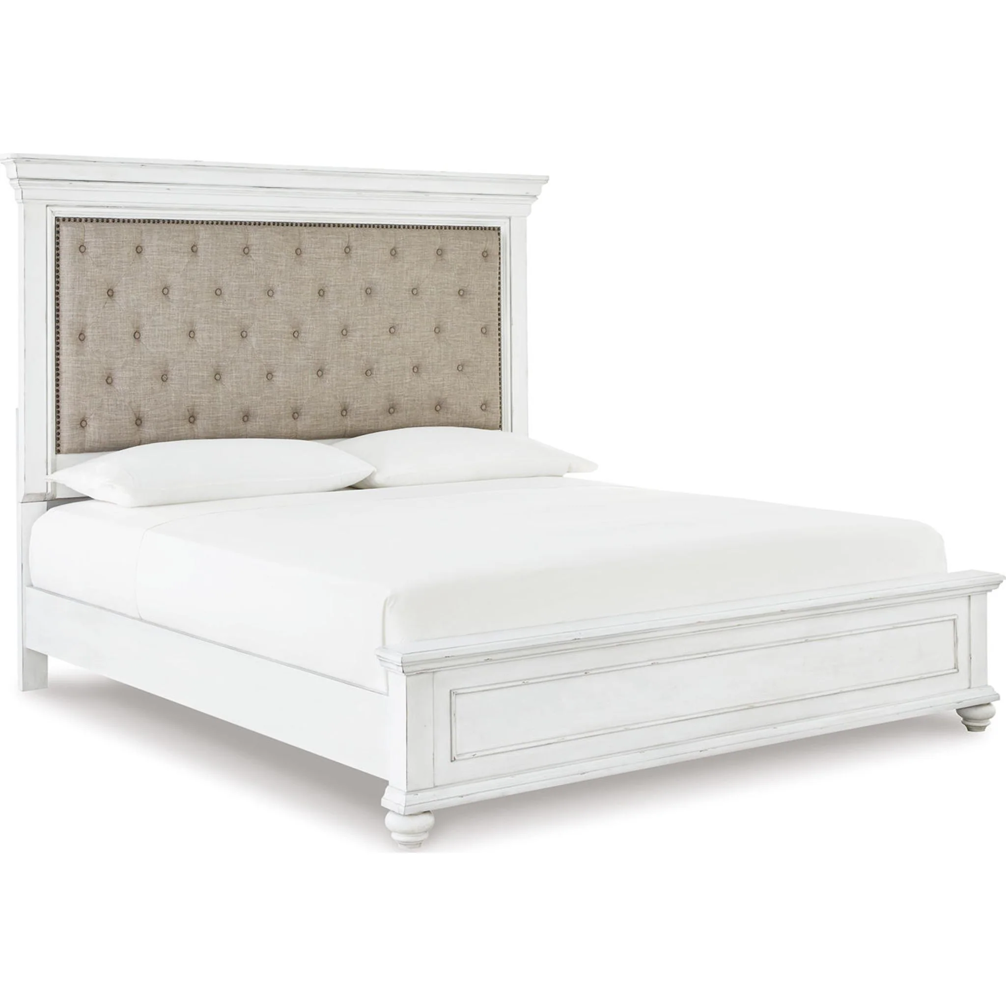 Kanwyn Panel Bed - Whitewash - Image 58
