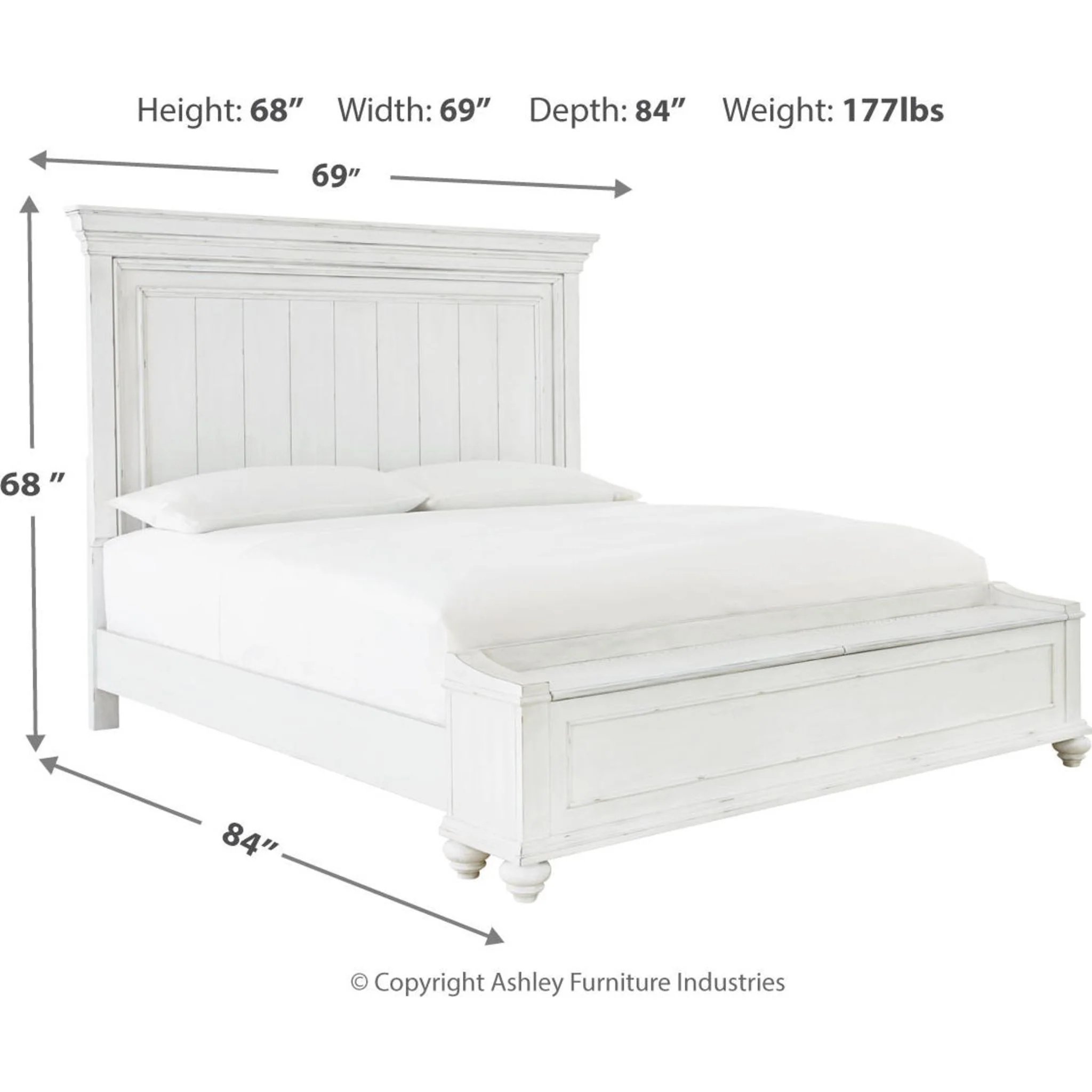 Kanwyn Storage Bed - Whitewash - Image 36