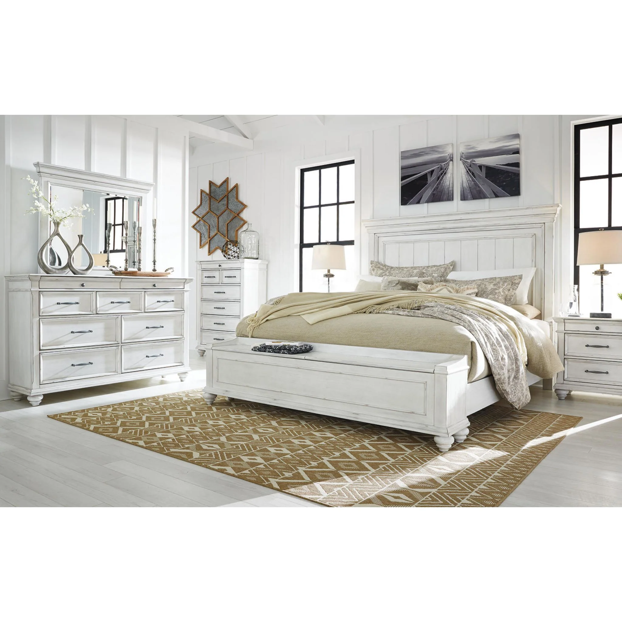 Kanwyn Storage Bed - Whitewash - Image 43