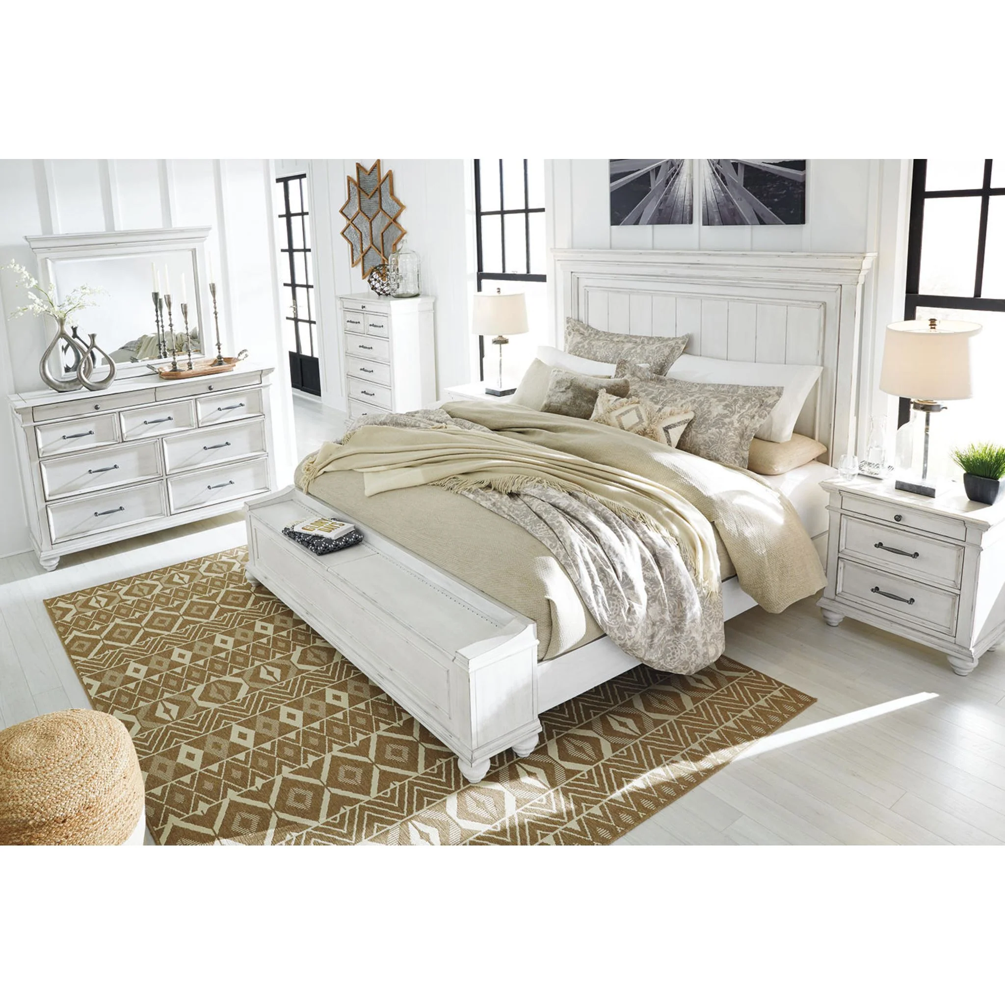 Kanwyn Storage Bed - Whitewash - Image 44