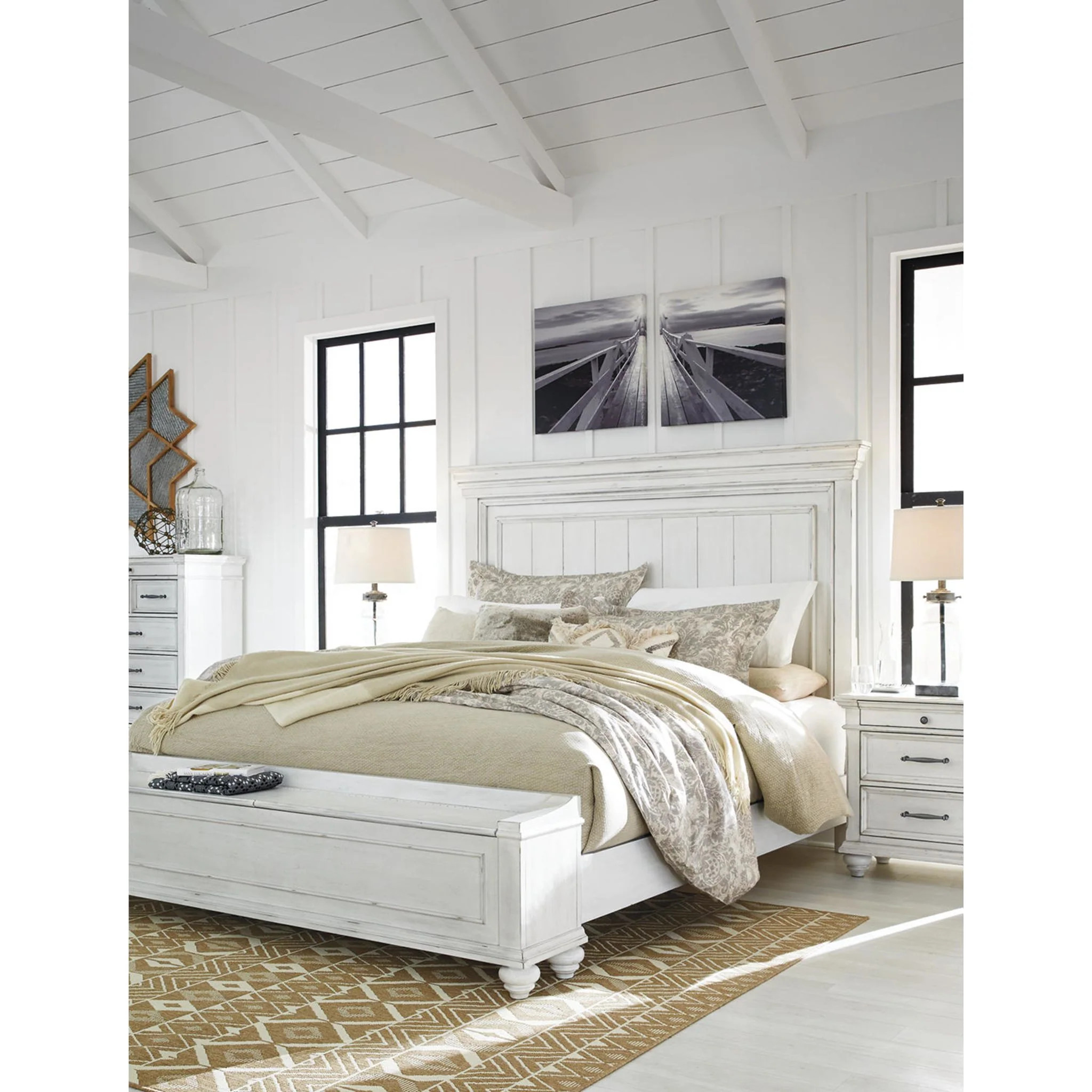 Kanwyn Storage Bed - Whitewash - Image 46