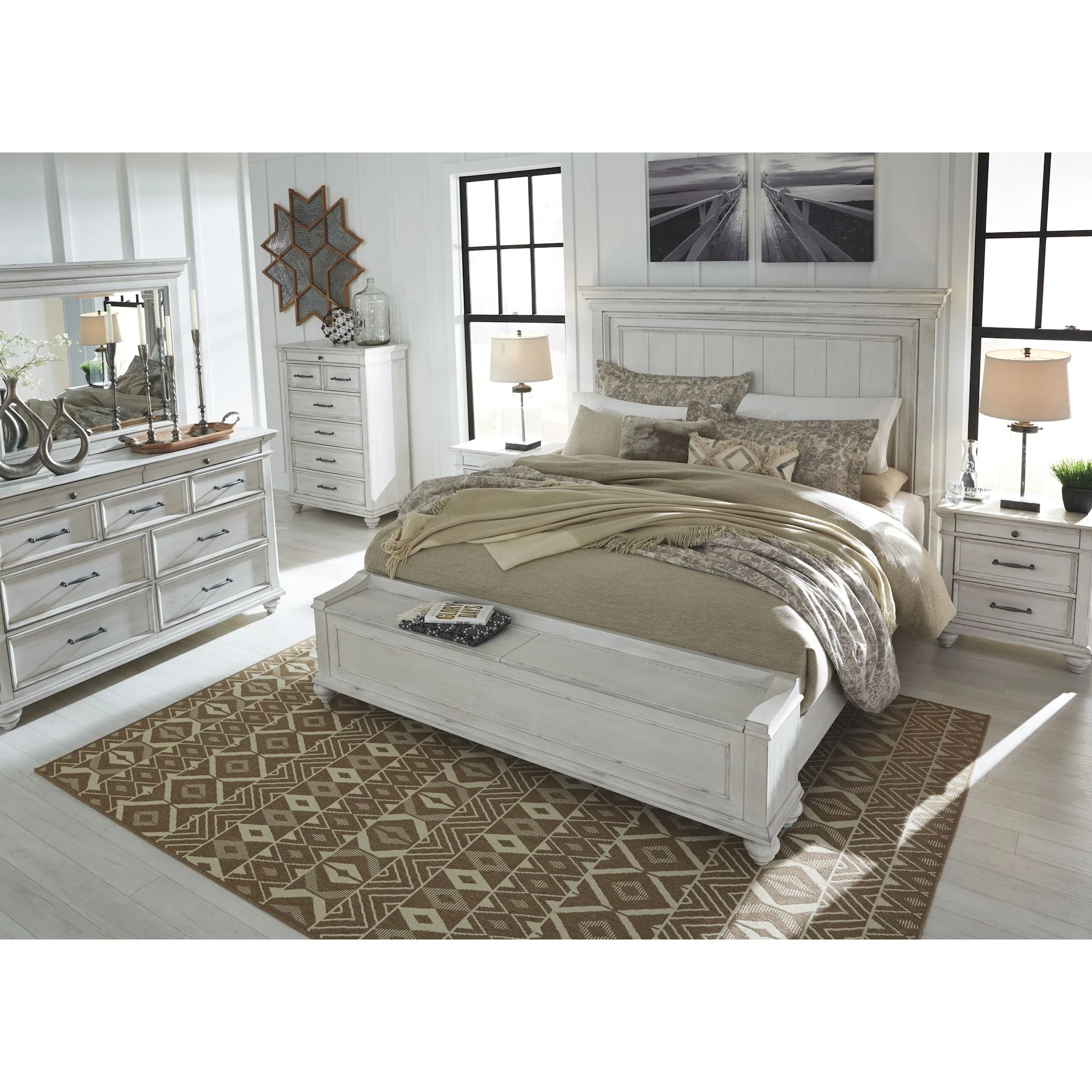 Kanwyn Storage Bed - Whitewash - Image 8