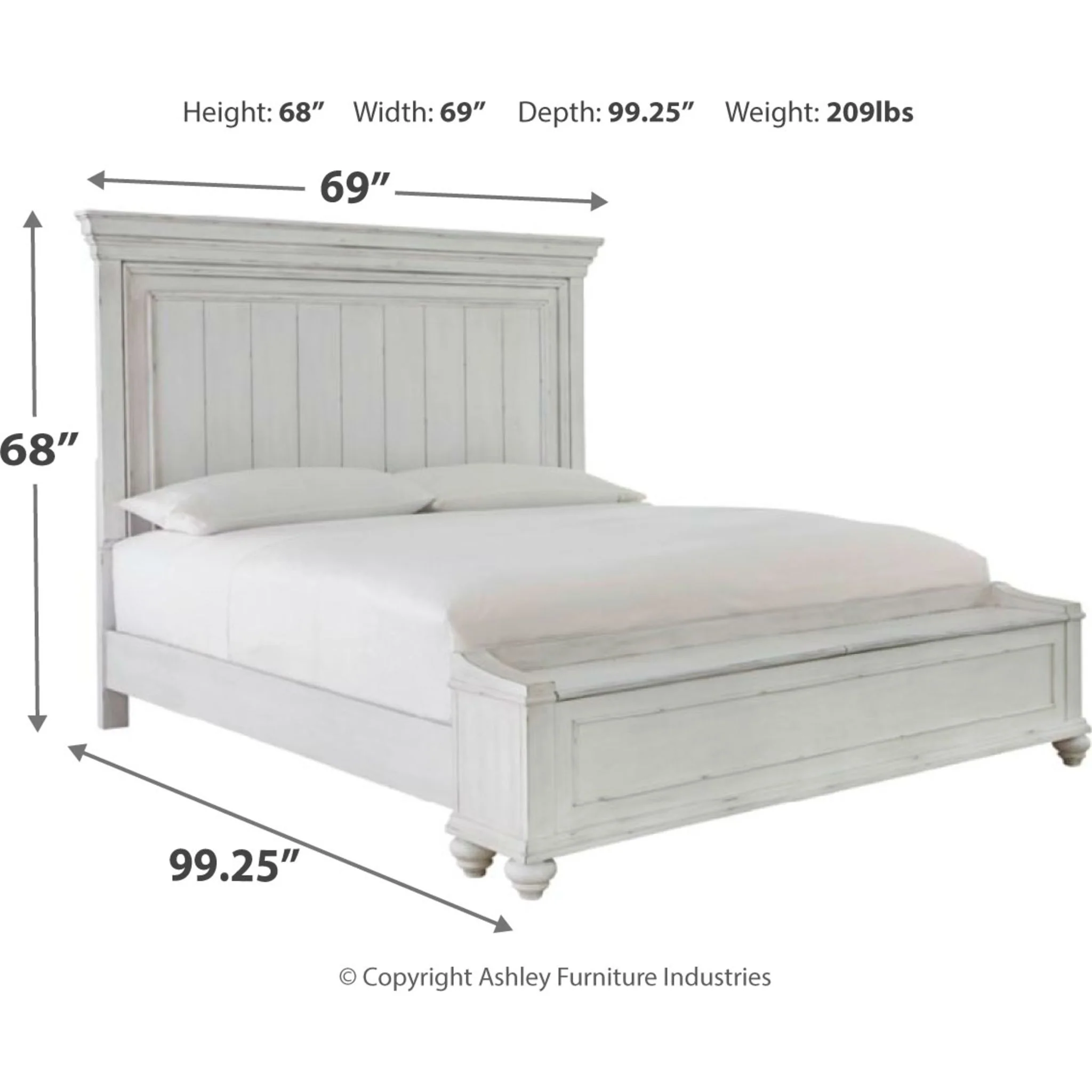 Kanwyn Storage Bed - Whitewash - Image 9