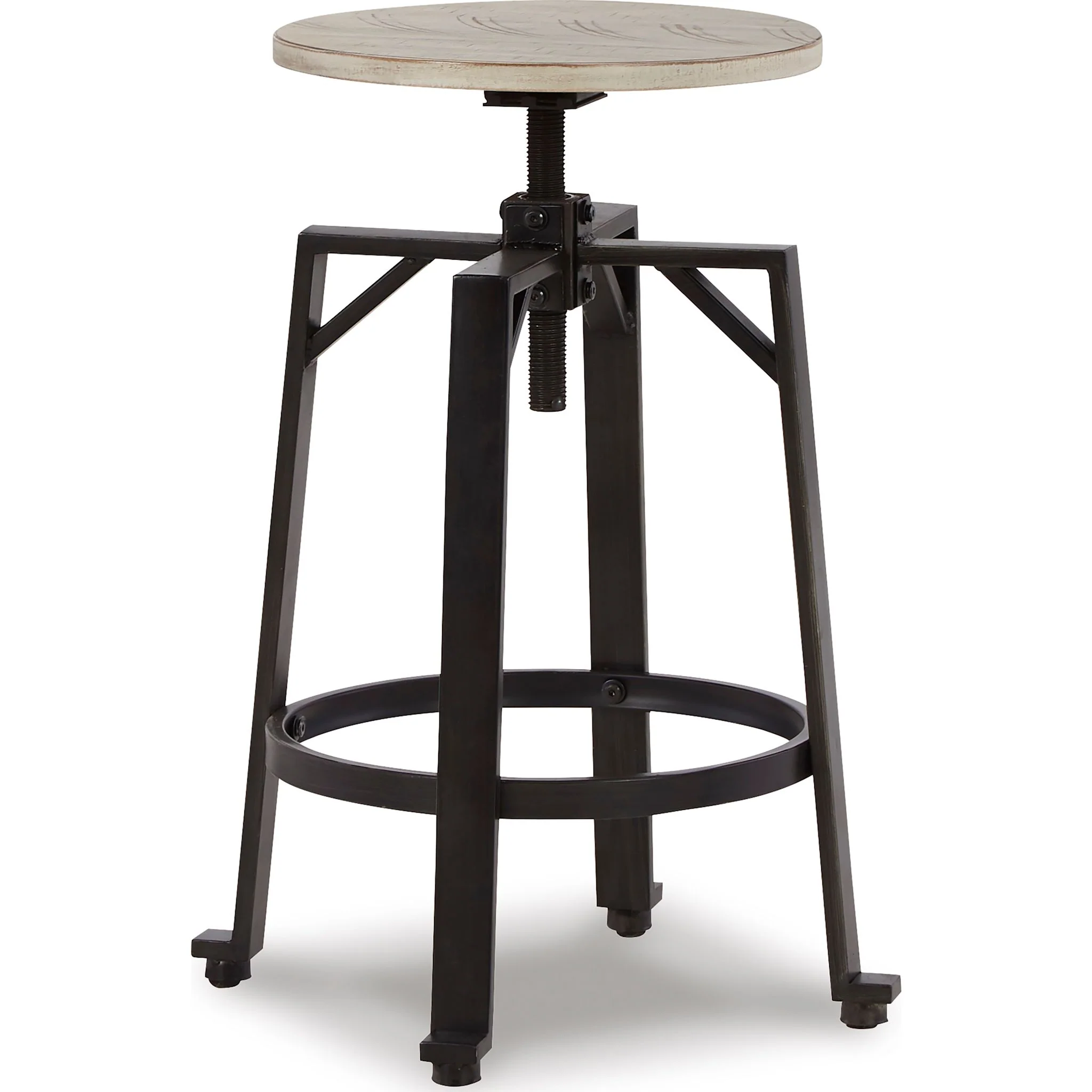 Karisslyn Adjustable Height Stool - Whitewash/Black - (D336-024)