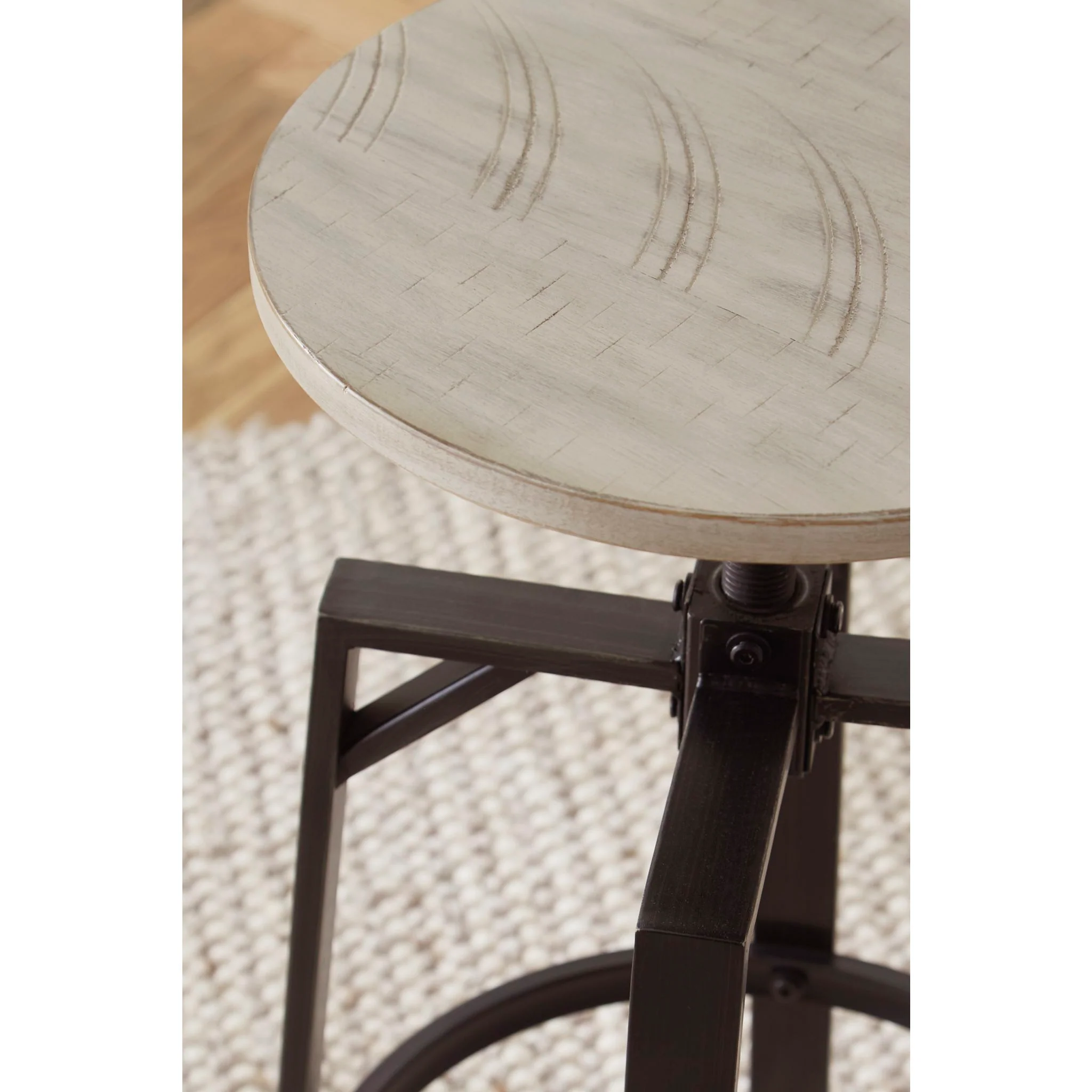 Karisslyn Adjustable Height Stool - Whitewash/Black - (D336-024) - Image 5