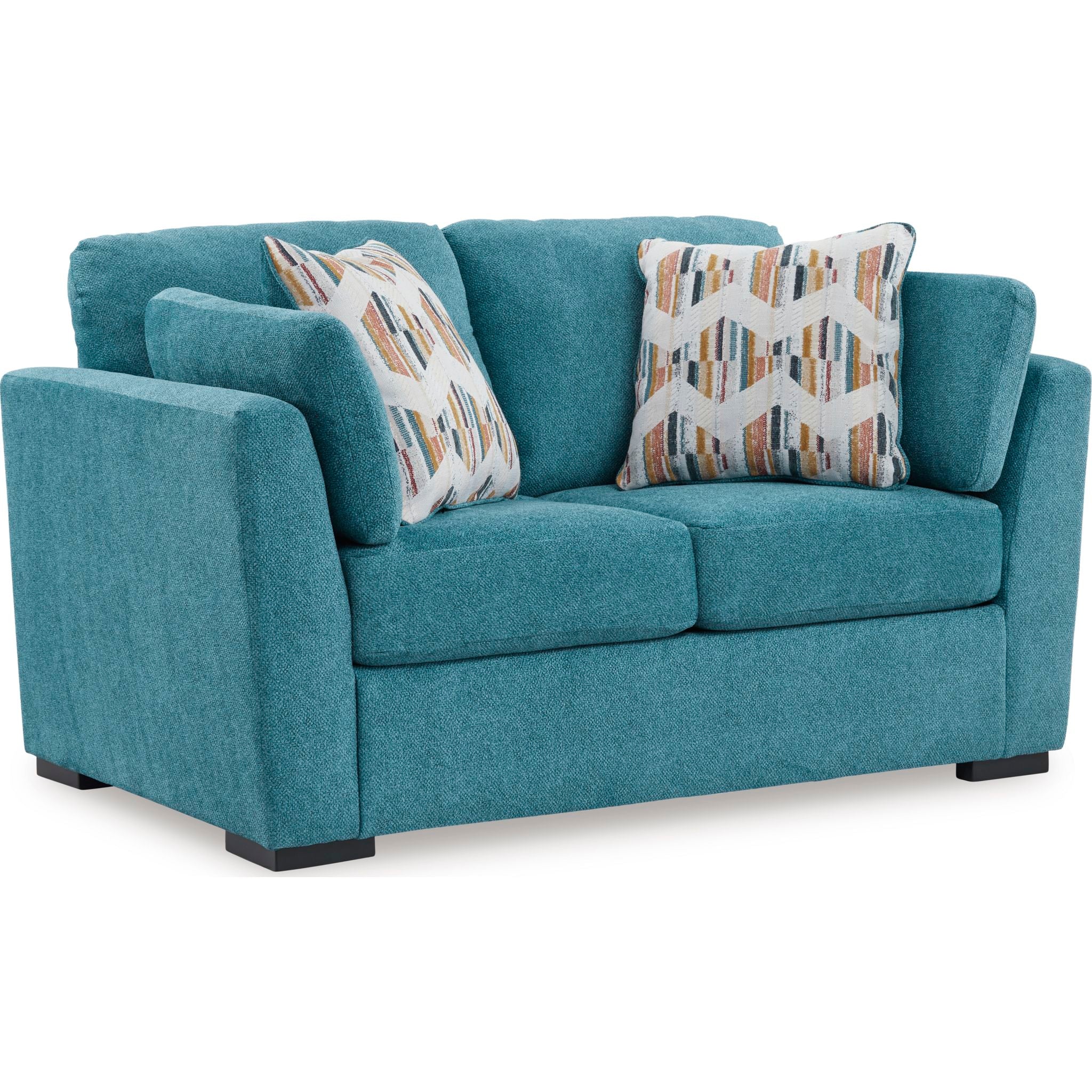 Keerwick Loveseat - Teal - Image 3