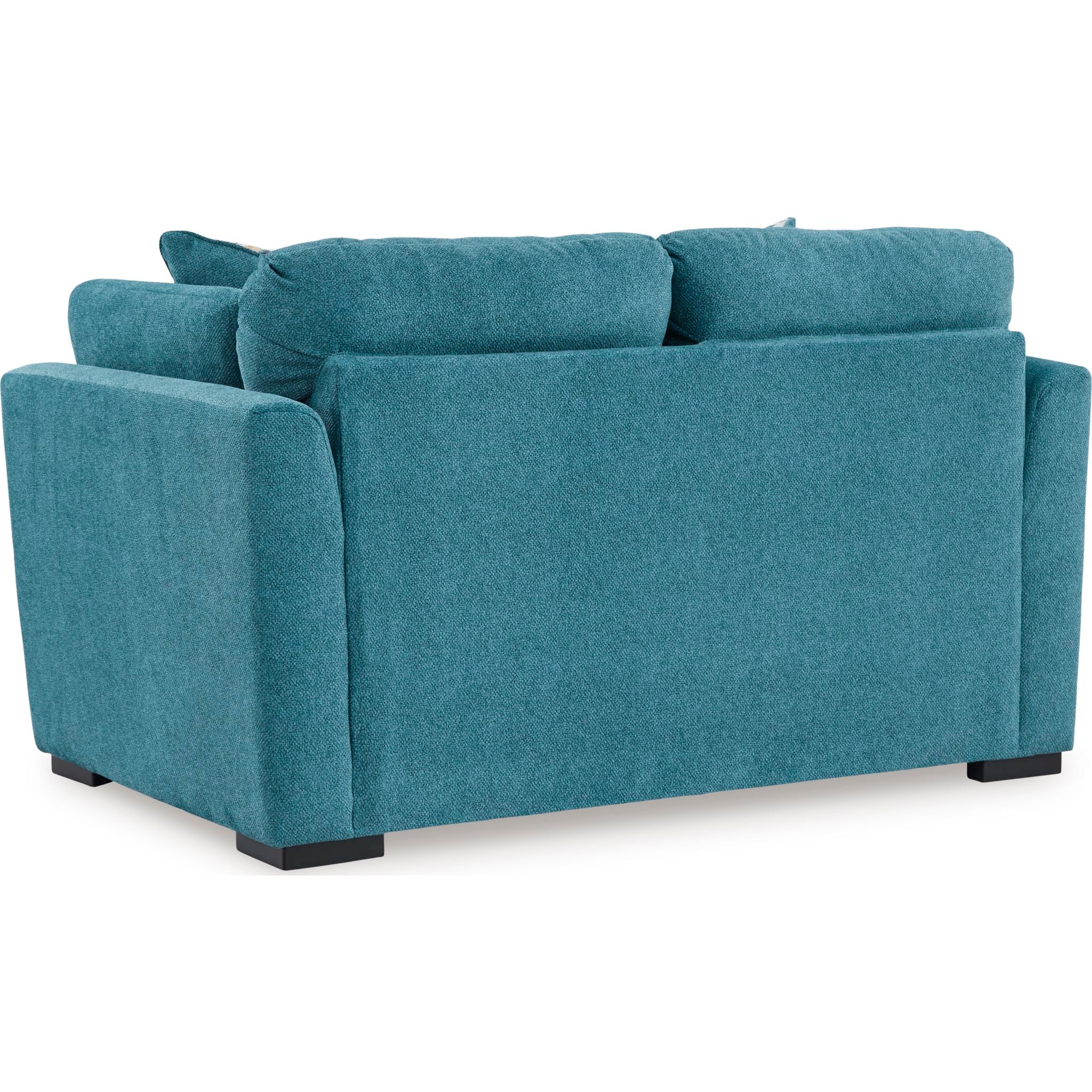 Keerwick Loveseat - Teal - Image 5
