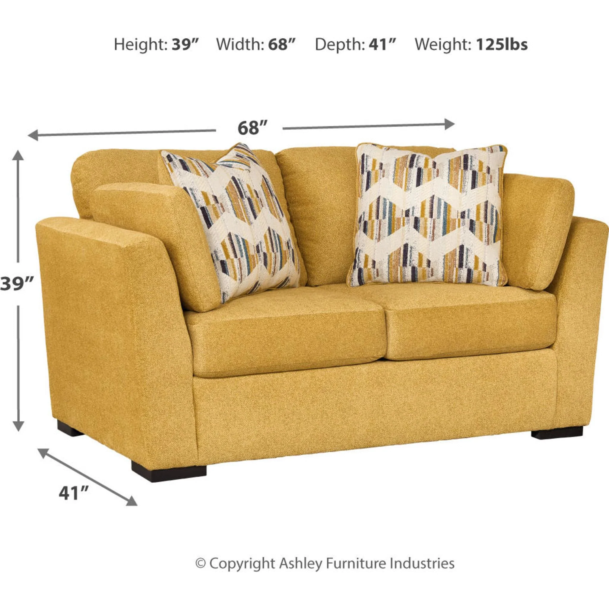 Keerwick Loveseat - Sunflower - Image 11