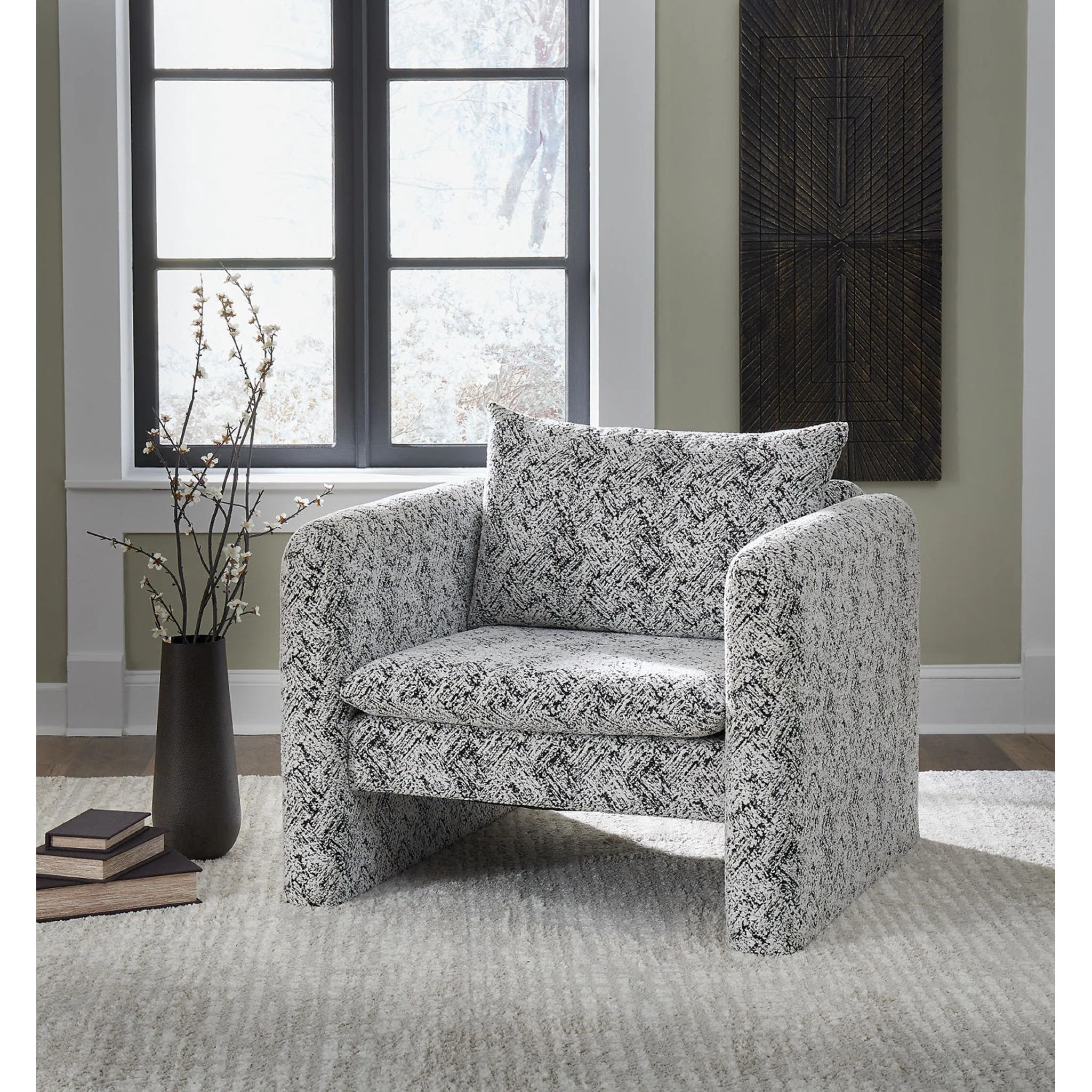 Kenbell Accent Chair - Black/White - Image 2