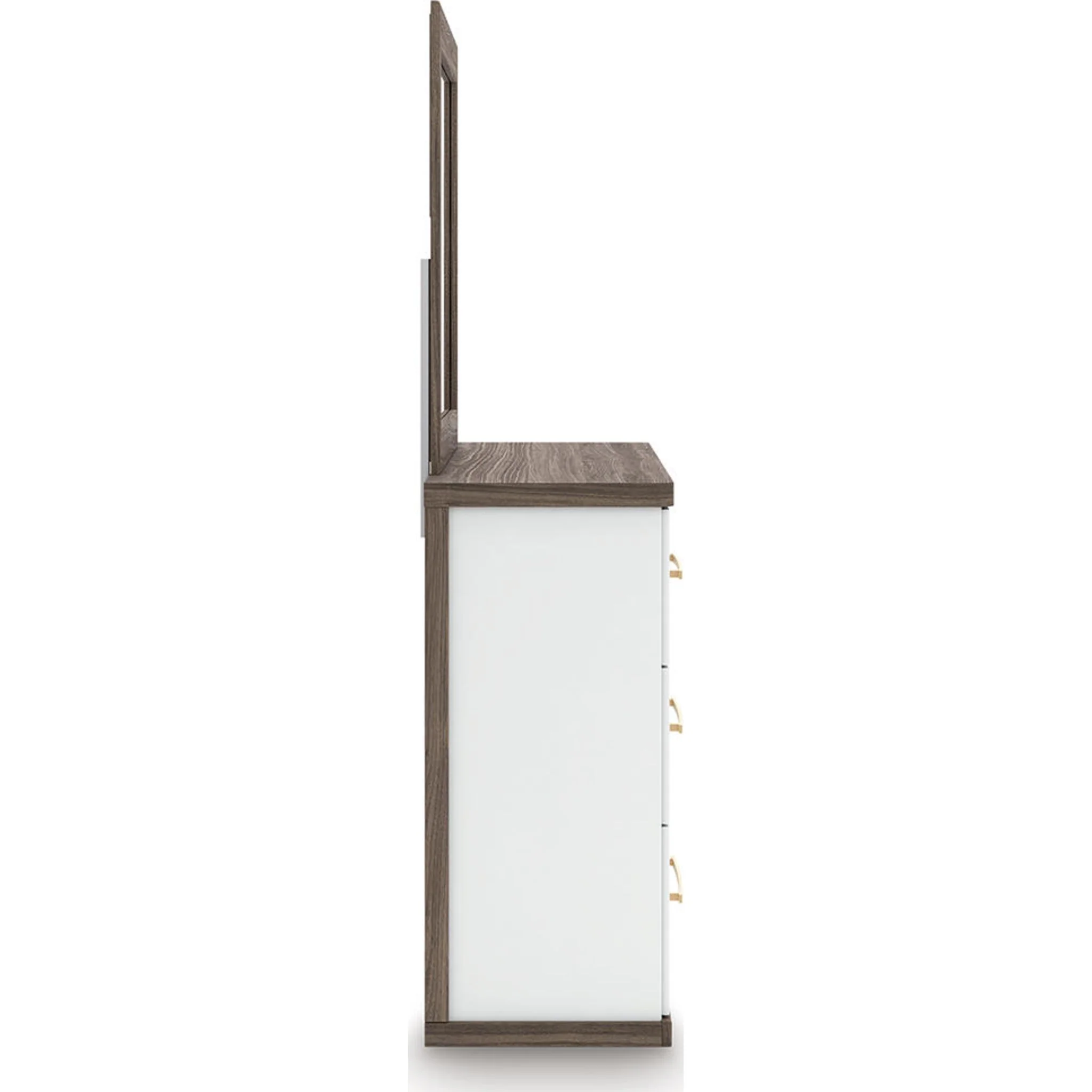 Kendanport Dresser and Mirror - White/Brown - Image 8
