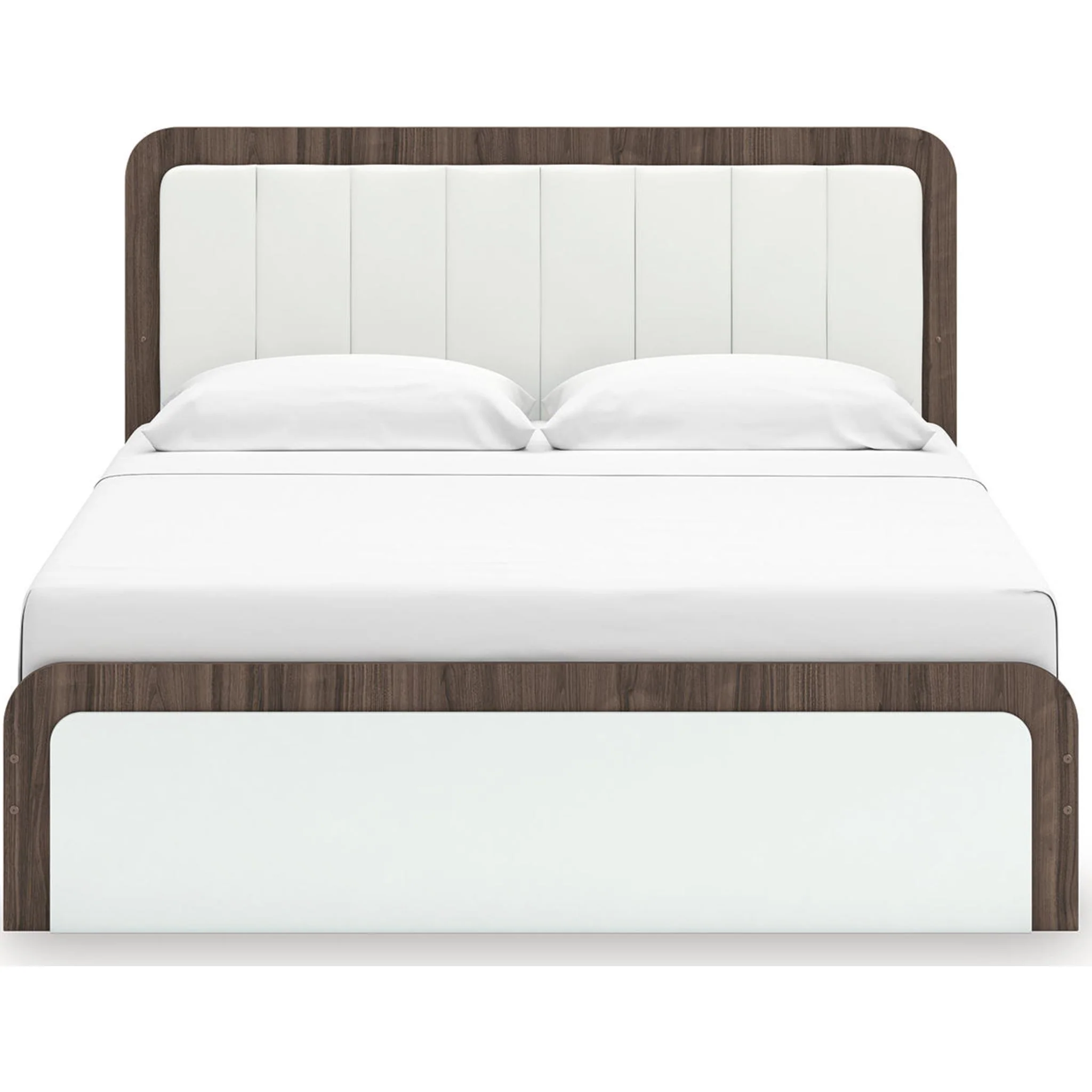 Kendanport King Upholstered Bed - White/Brown - Image 8