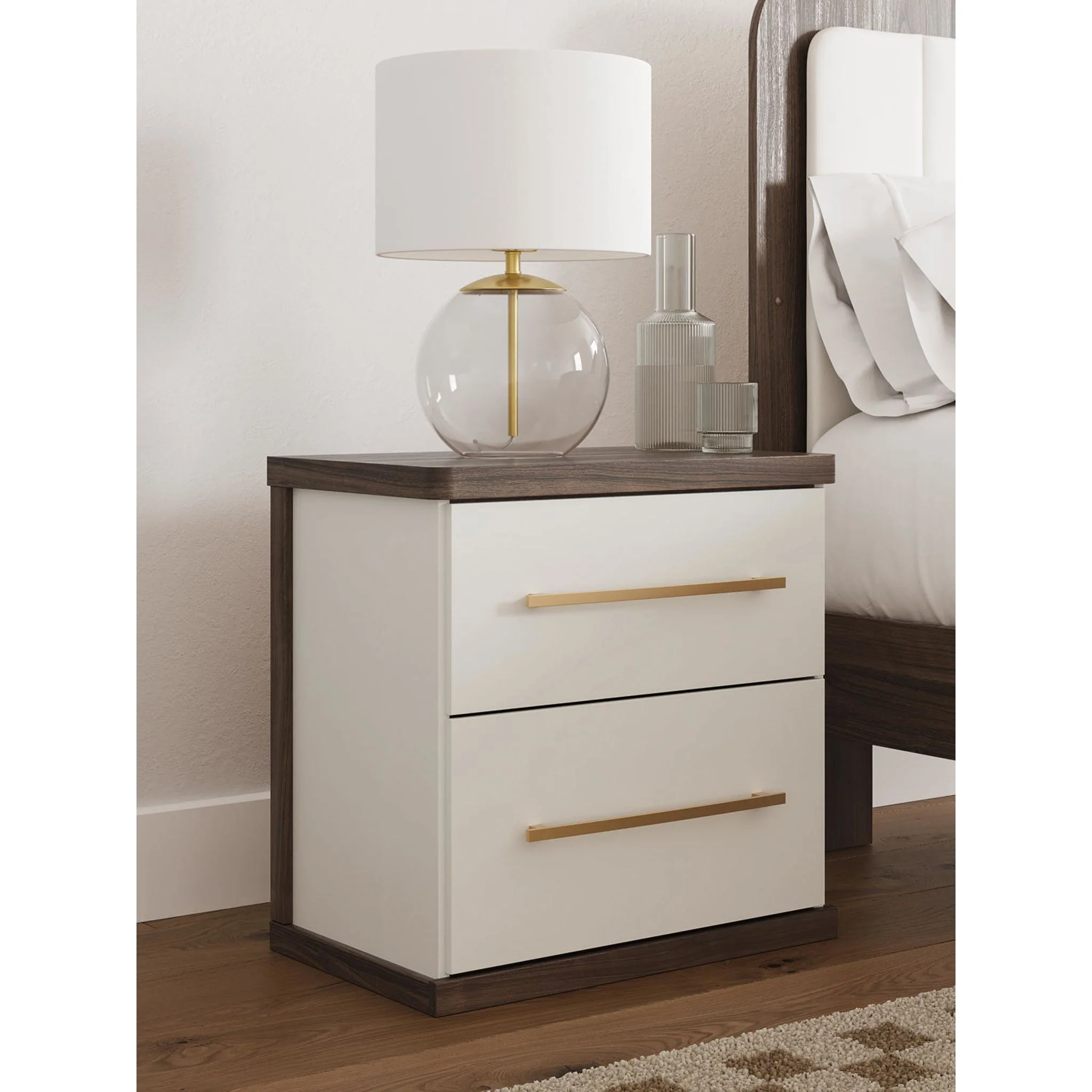 Kendanport Nightstand - White/Brown - Image 10