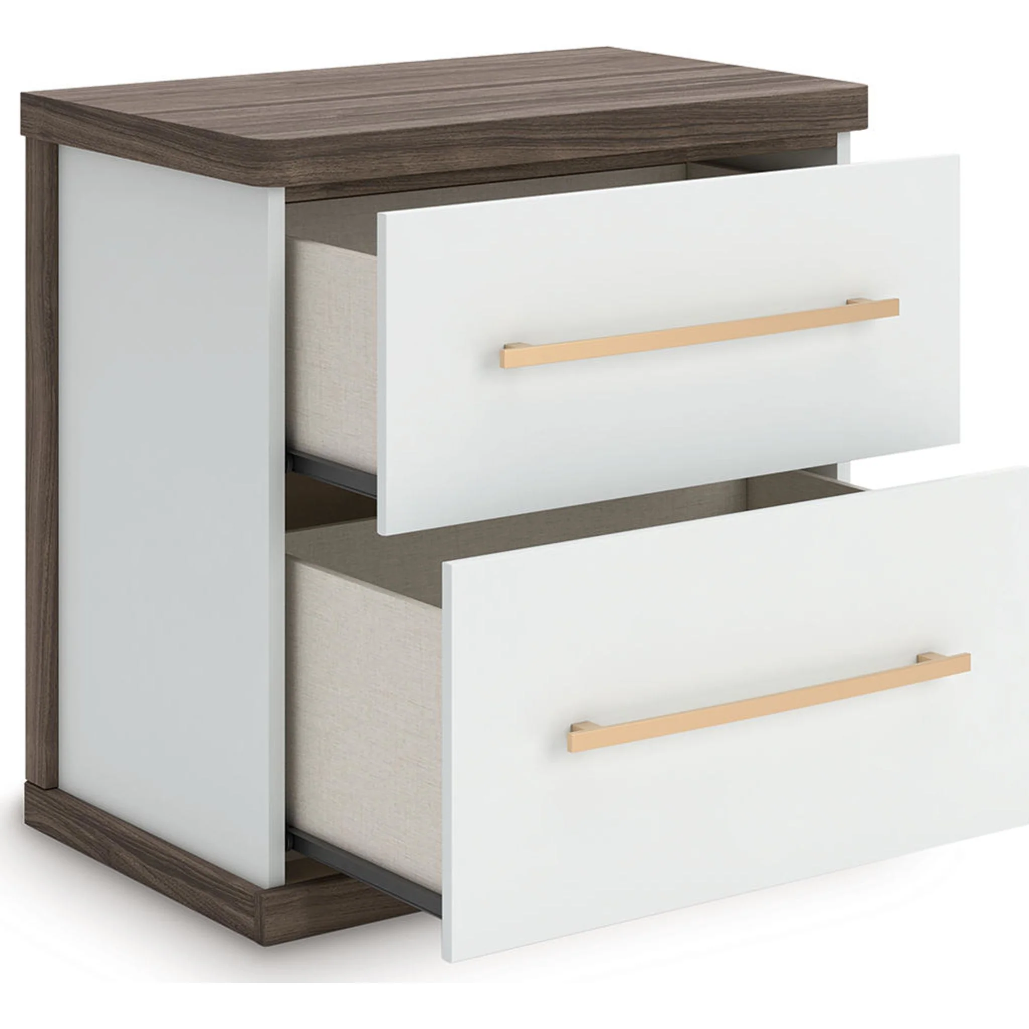 Kendanport Nightstand - White/Brown - Image 2