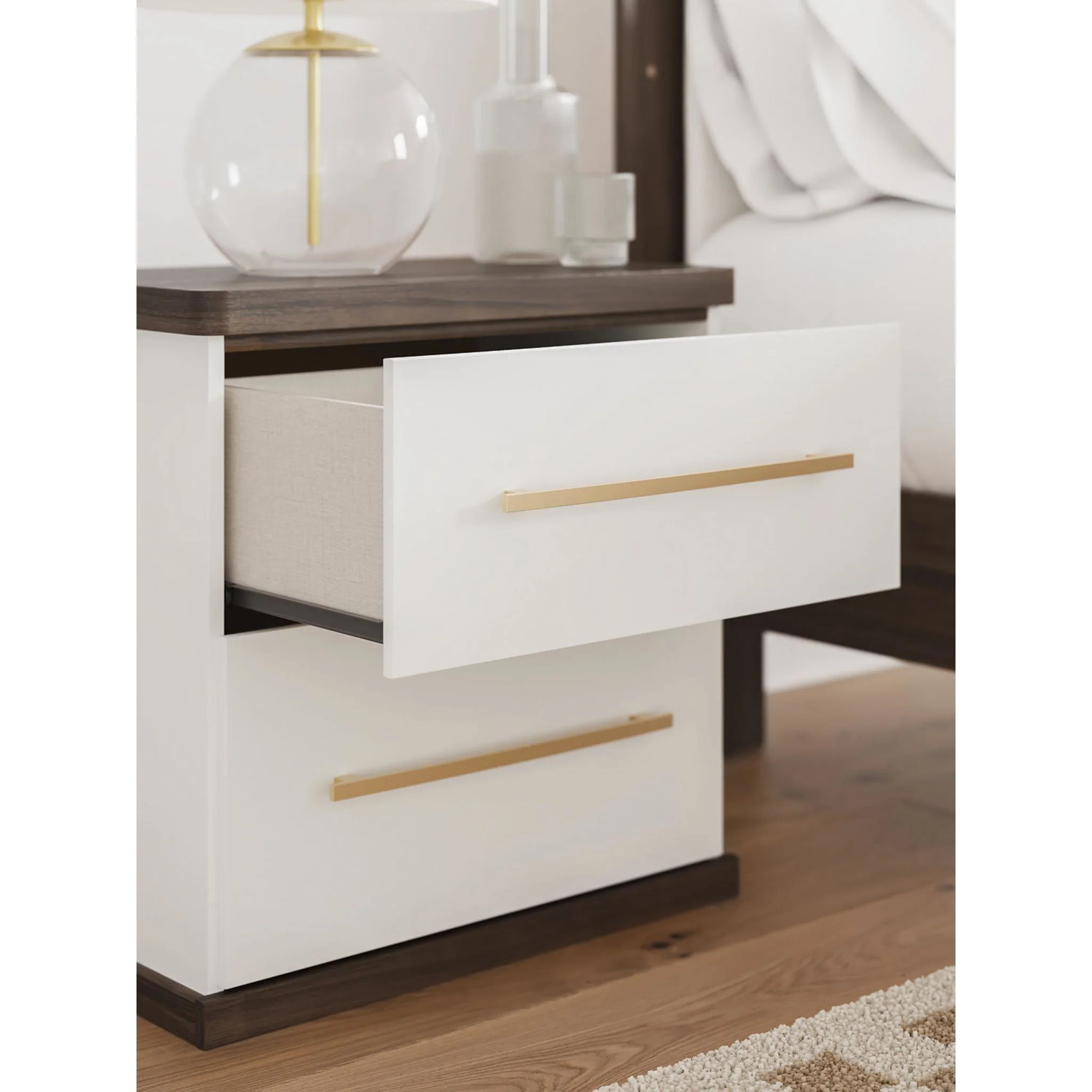 Kendanport Nightstand - White/Brown - Image 5