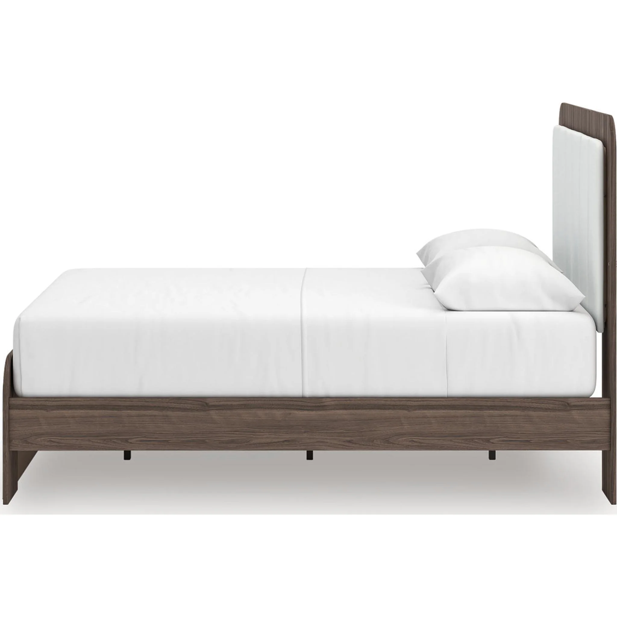Kendanport Queen Upholstered Bed - White/Brown - Image 9
