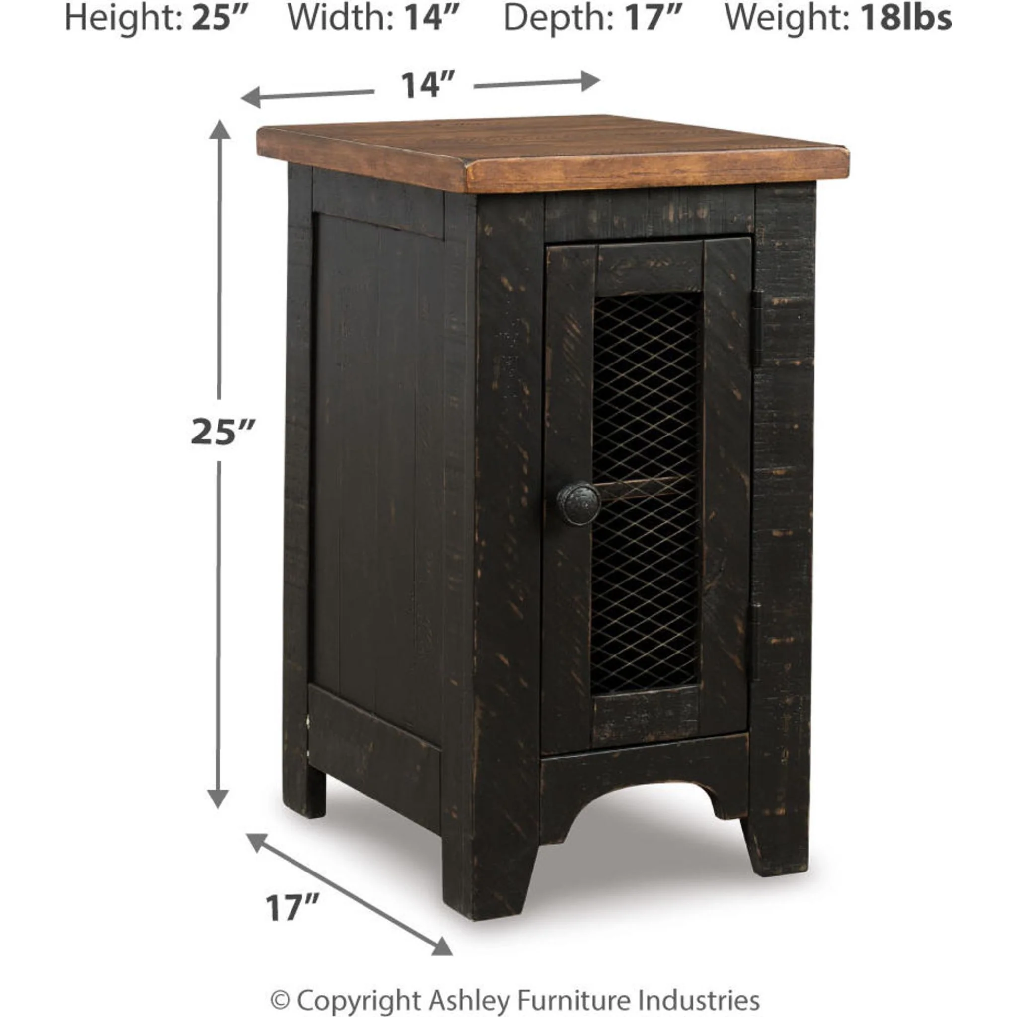 Kendell Chair Side End Table - Black/Brown - Image 13