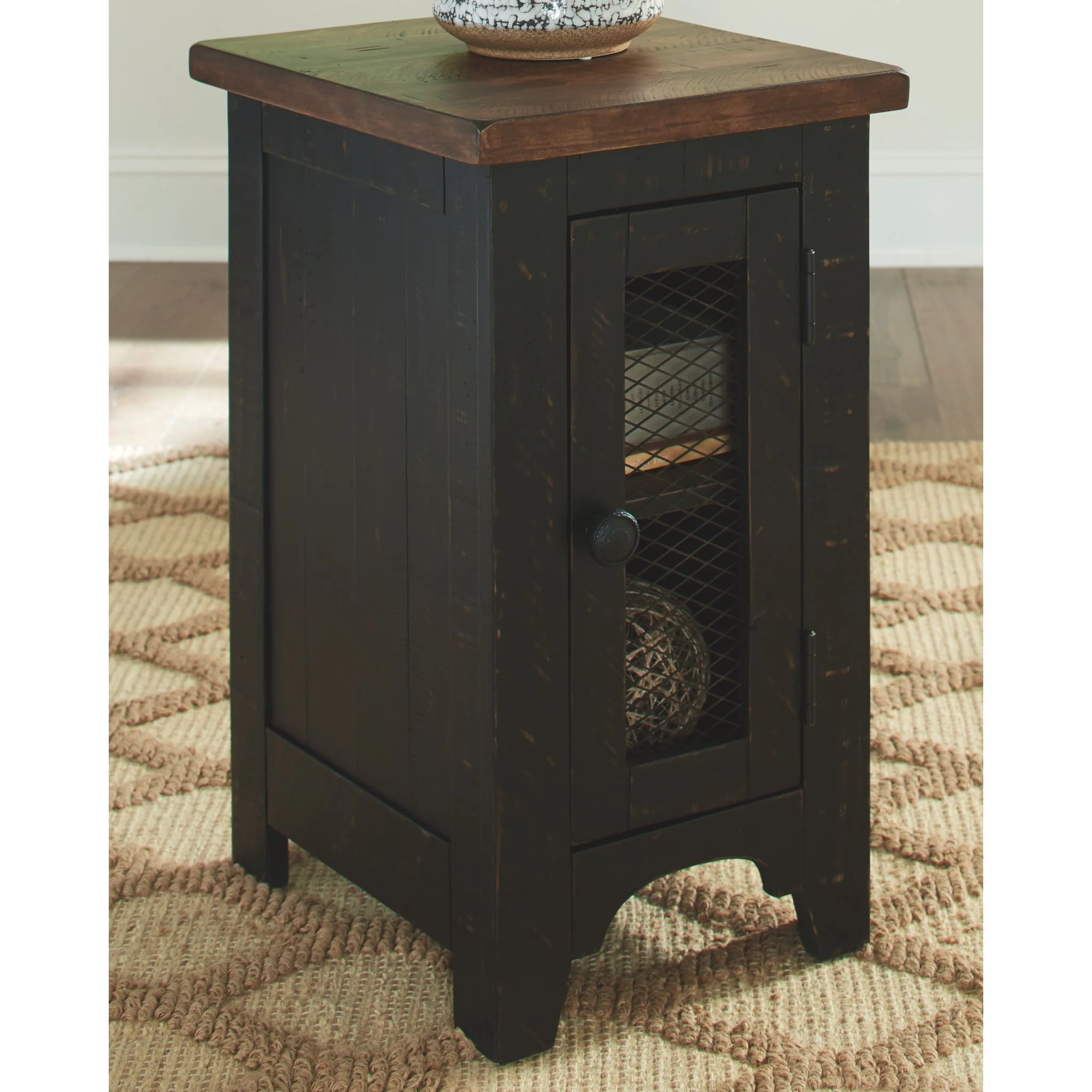 Kendell Chair Side End Table - Black/Brown - Image 2