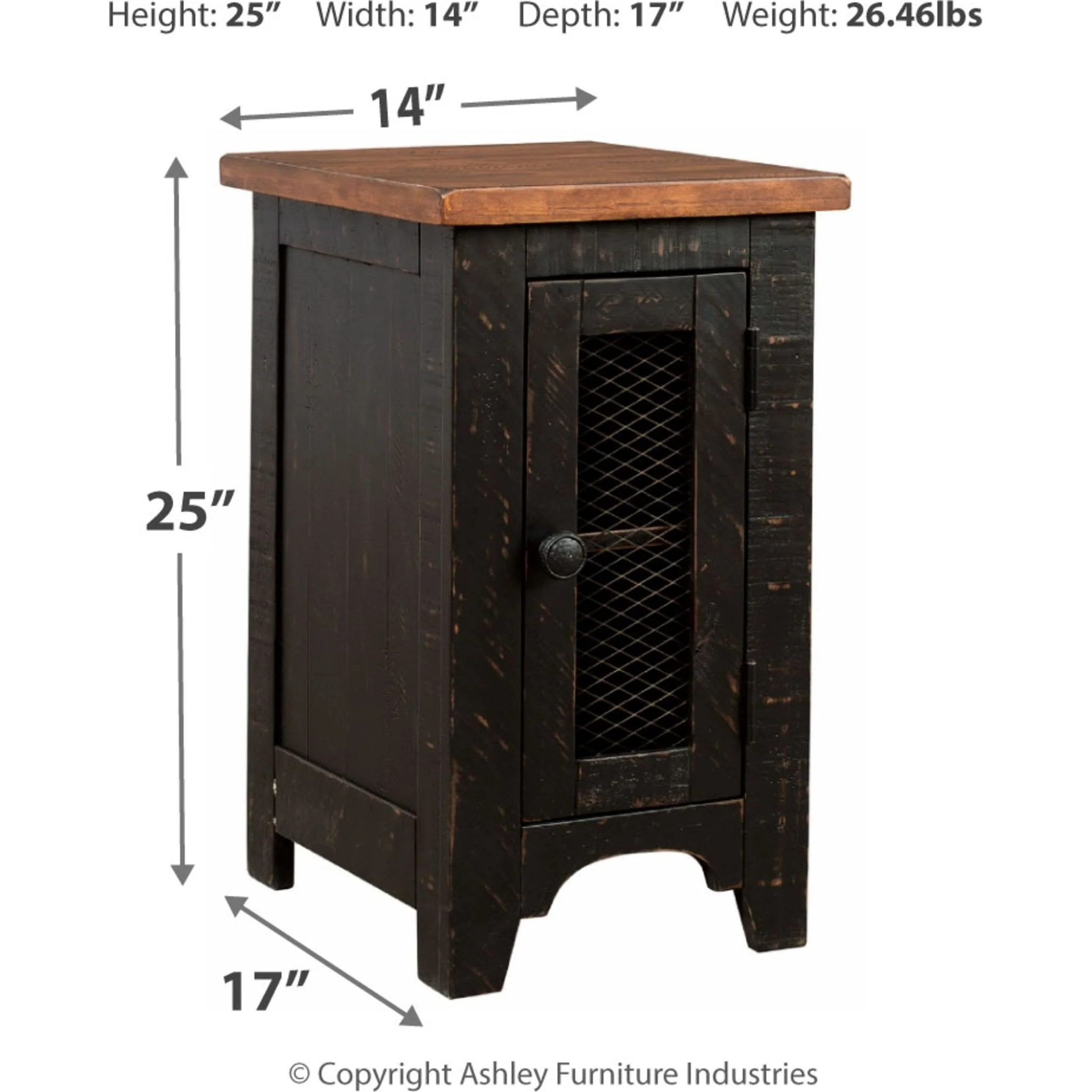 Kendell Chair Side End Table - Black/Brown - Image 4