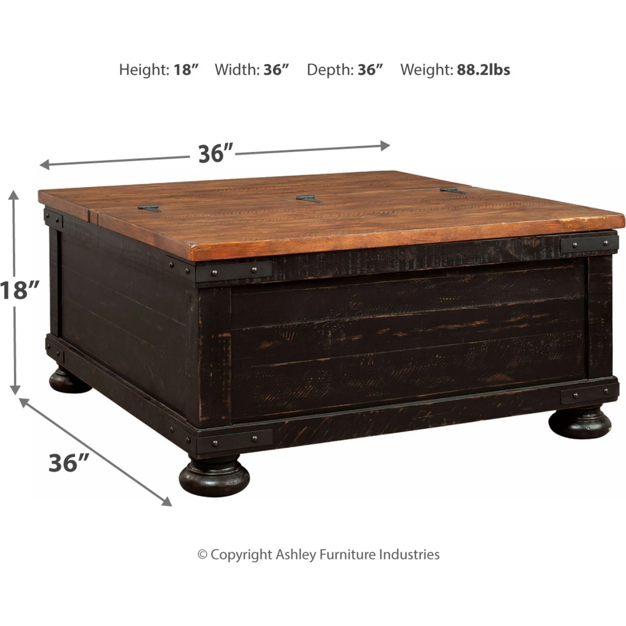 Kendell Coffee Table - Black/Brown - Image 8