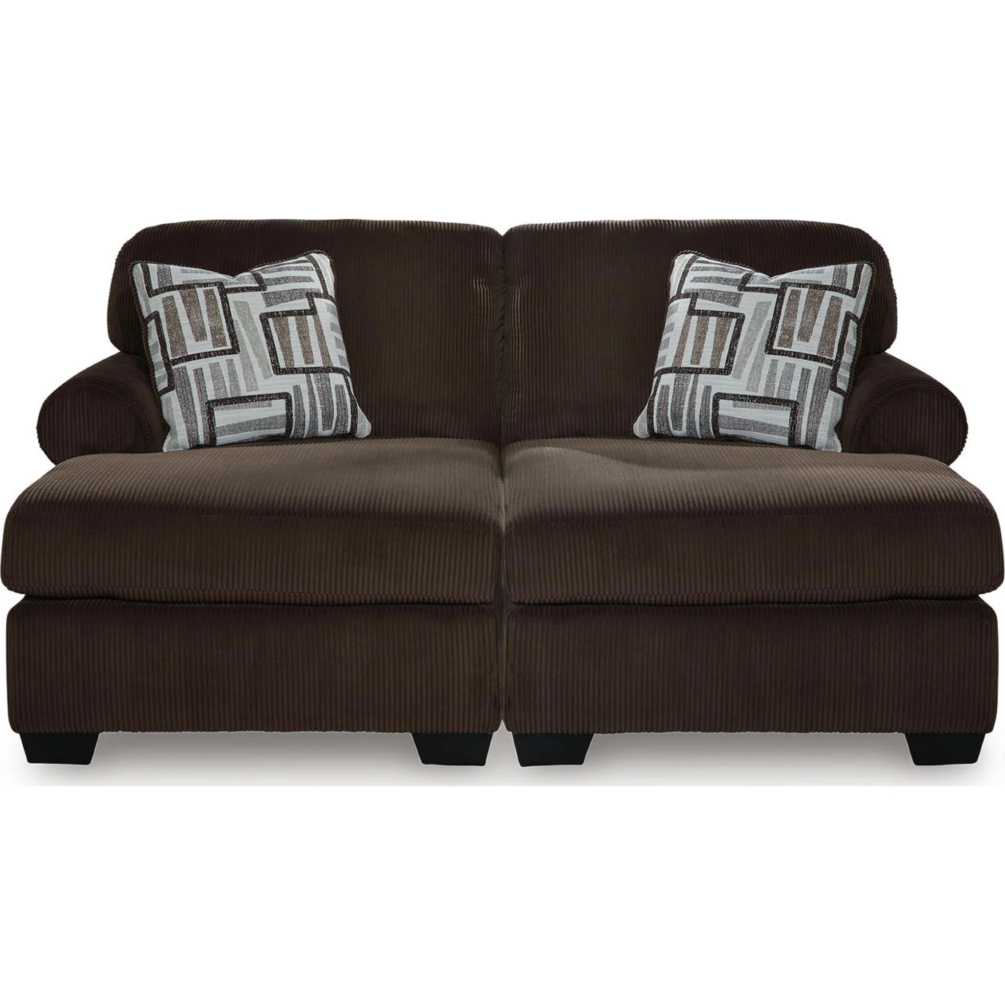 Kimlee 2 Piece Super Chaise - Chocolate