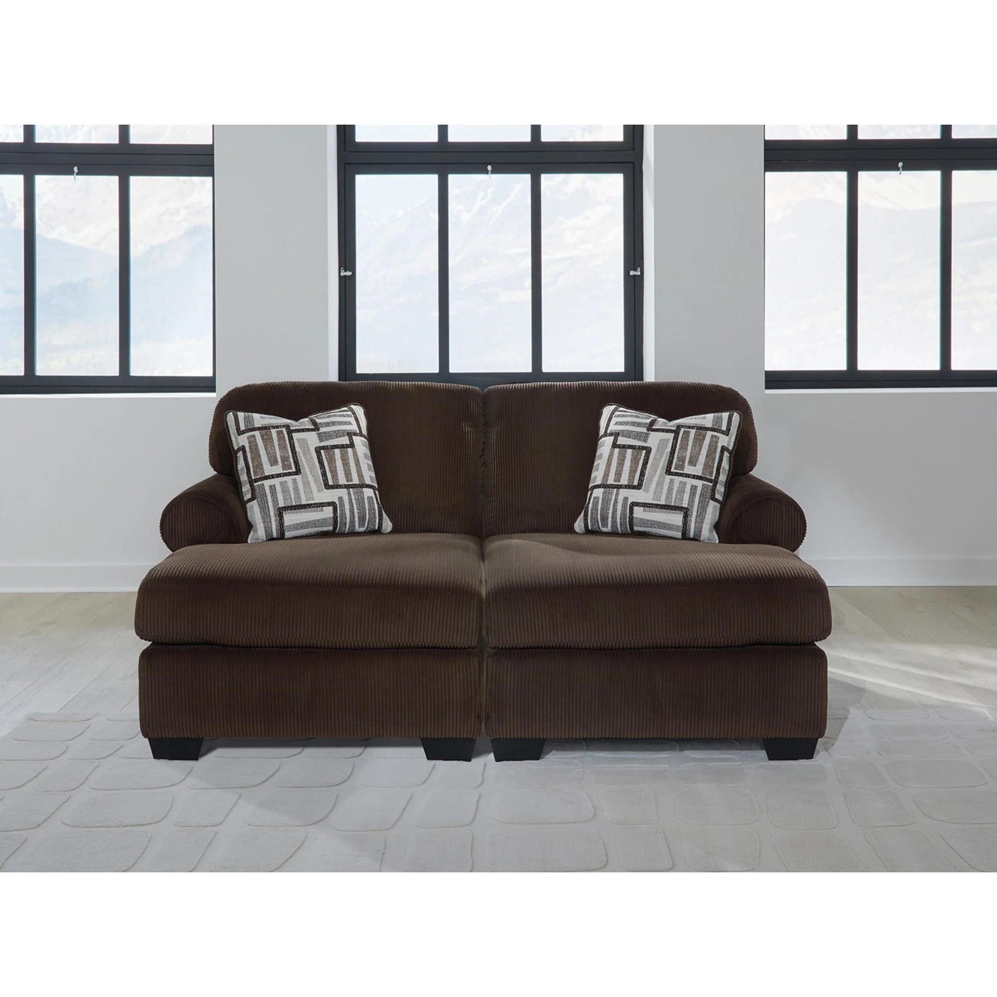 Kimlee 2 Piece Super Chaise - Chocolate - Image 2