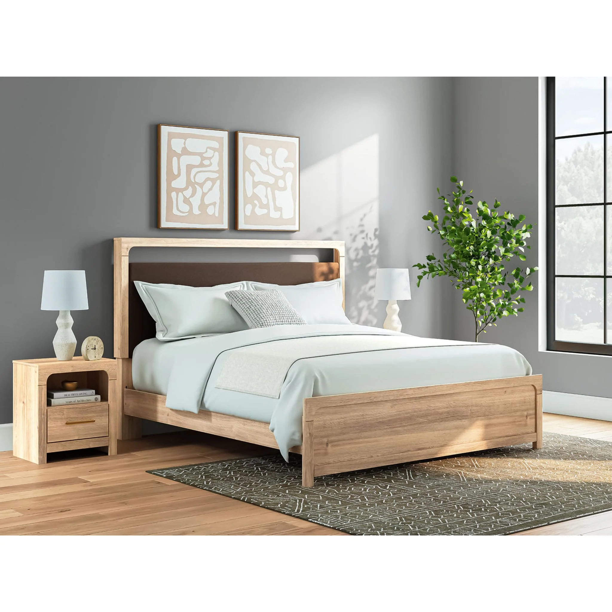 Kinlanni 6 Piece King Platform Bedroom - Tan - Image 16