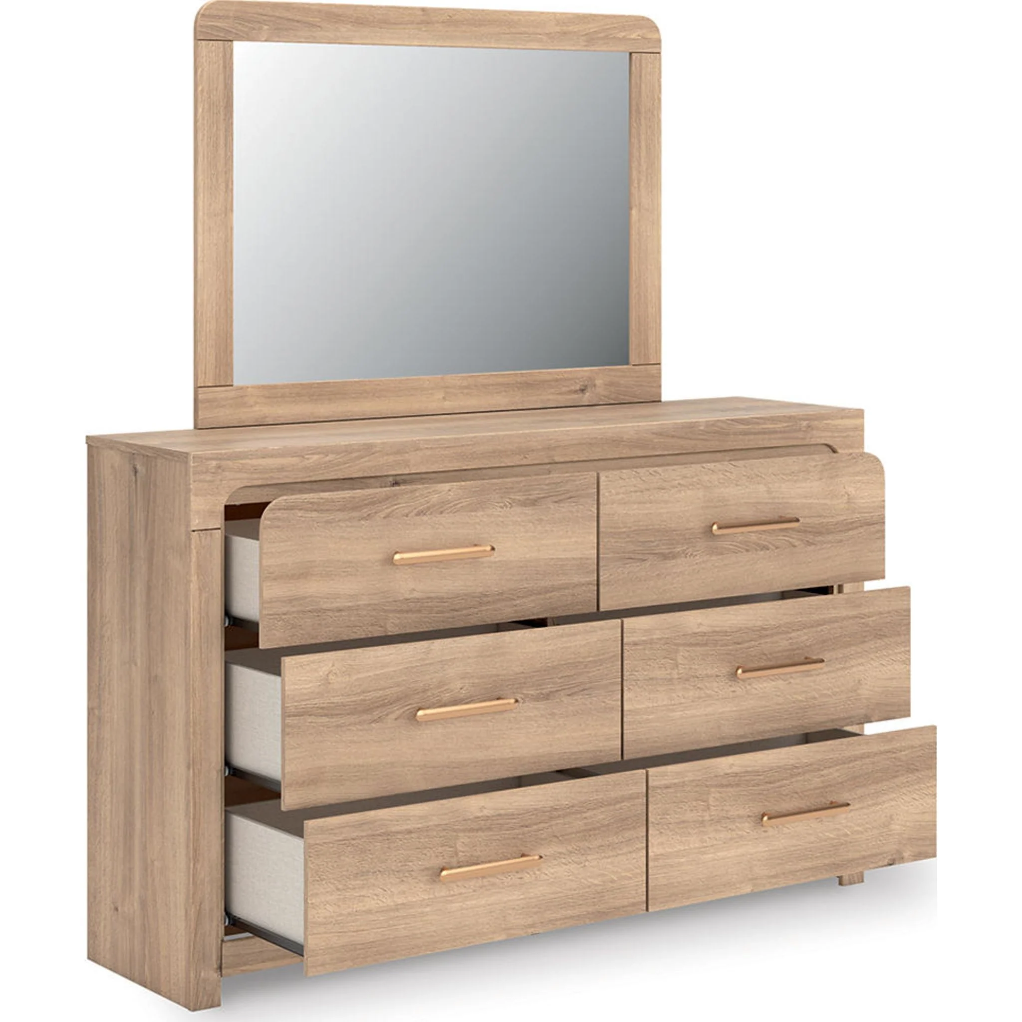 Kinlanni 6 Piece King Platform Bedroom - Tan - Image 3