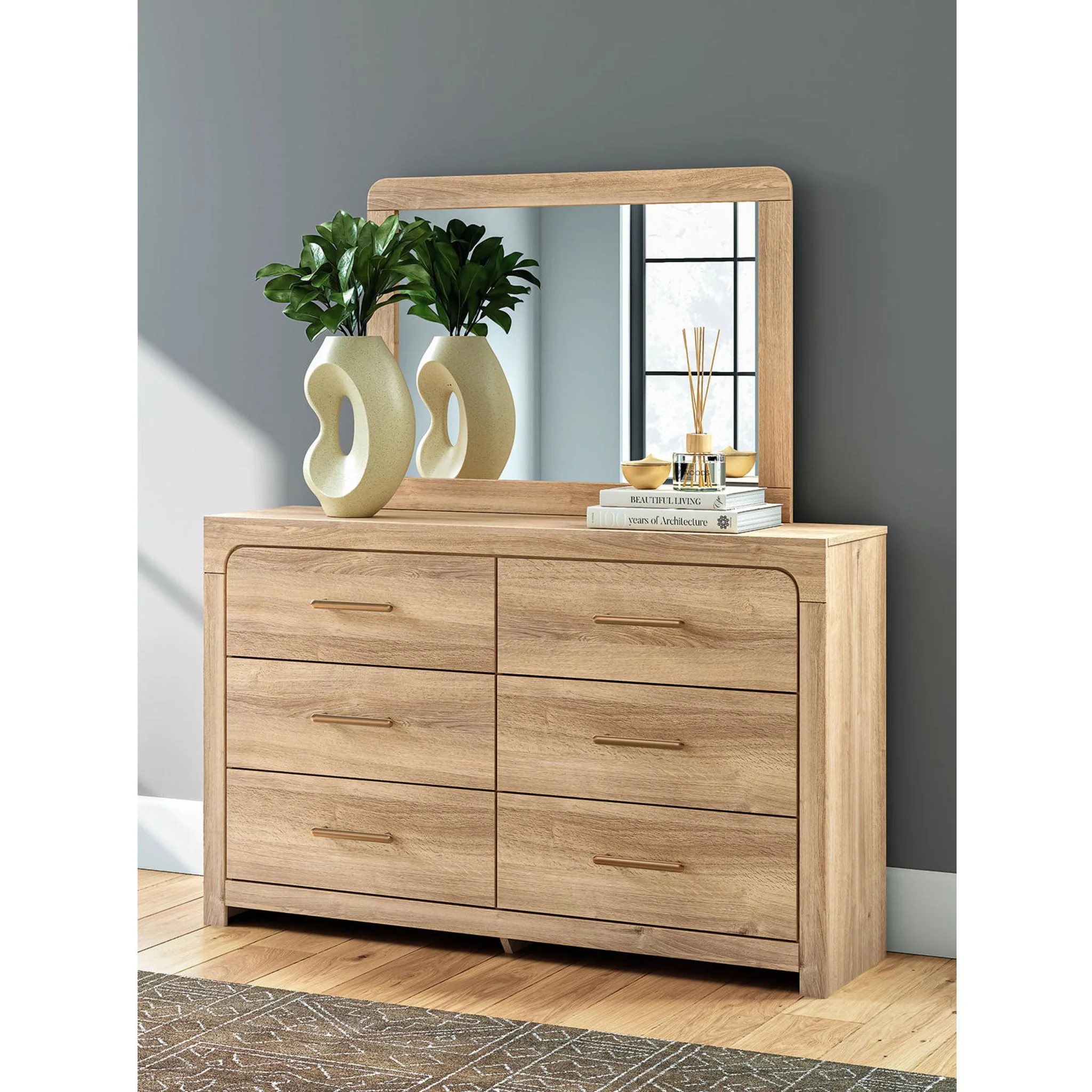 Kinlanni 6 Piece King Platform Bedroom - Tan - Image 9