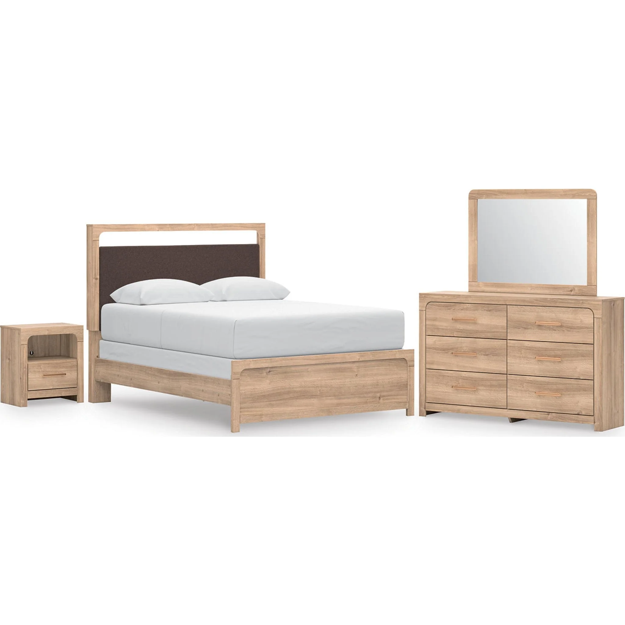 Kinlanni 6 Piece Queen Panel Bedroom - Tan