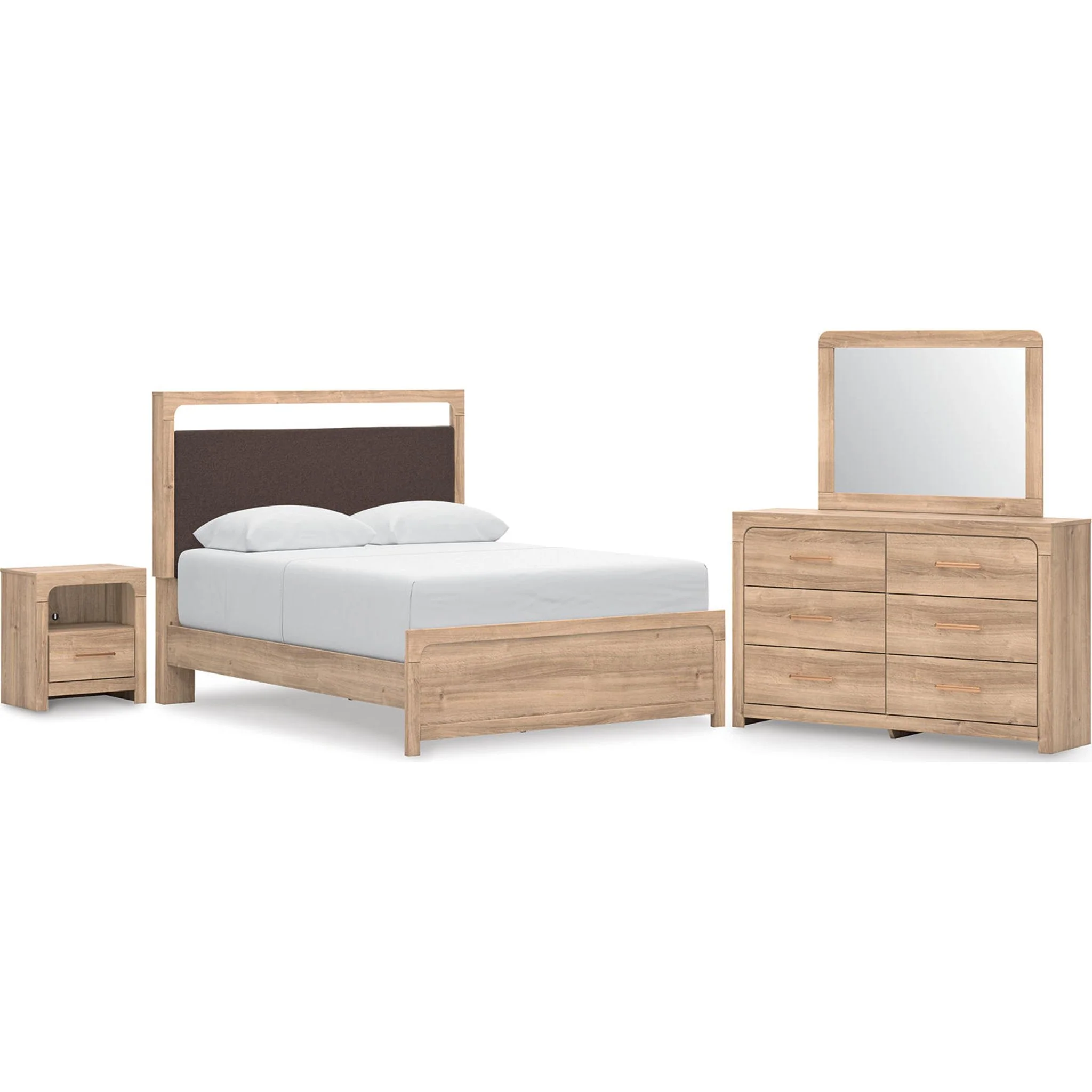 Kinlanni 6 Piece Queen Platform Bedroom - Tan