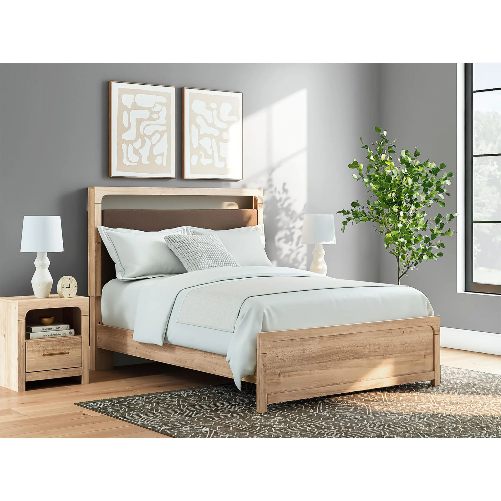 Kinlanni 6 Piece Queen Platform Bedroom - Tan - Image 16