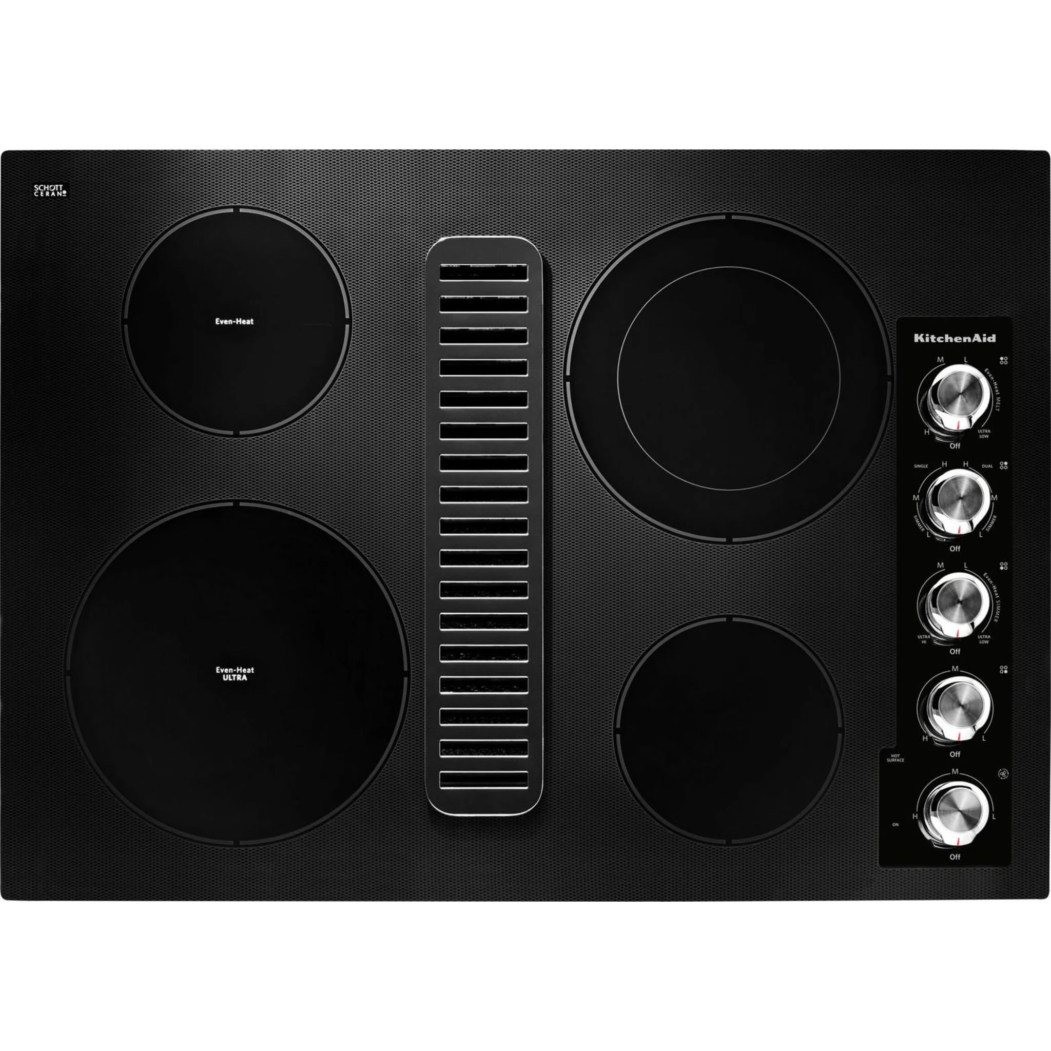KitchenAid 30" Electric Downdraft Cooktop with 4 Elements -Black (KCED600GBL) - Image 3