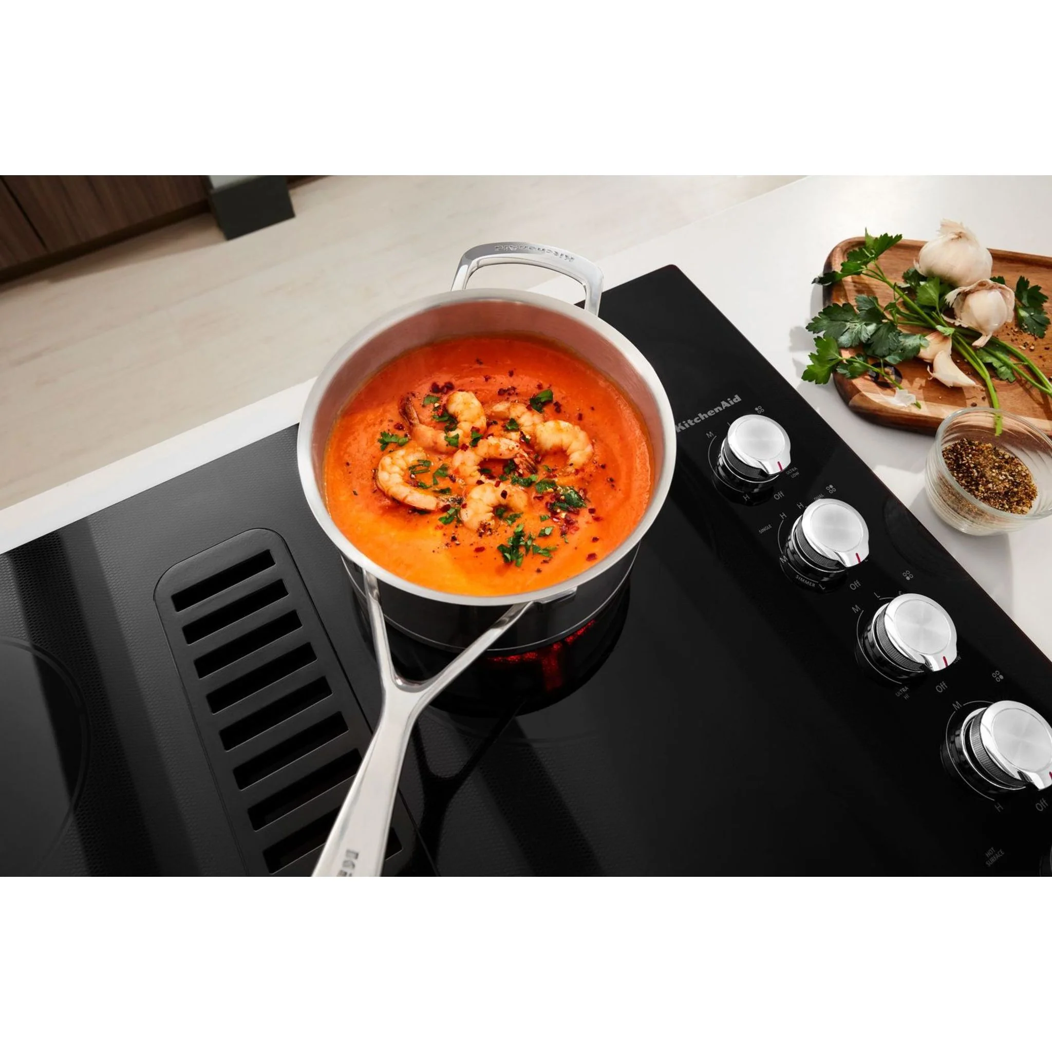KitchenAid 30" Electric Downdraft Cooktop with 4 Elements -Black (KCED600GBL) - Image 4