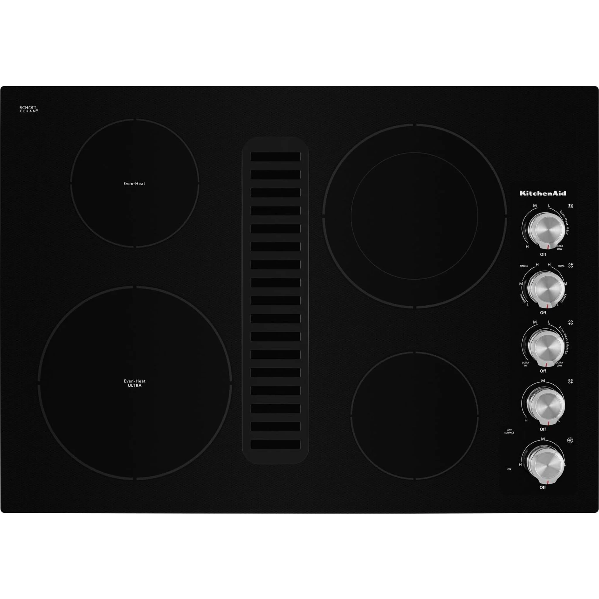 KitchenAid 30" Electric Downdraft Cooktop with 4 Elements -Black (KCED600GBL) - Image 5