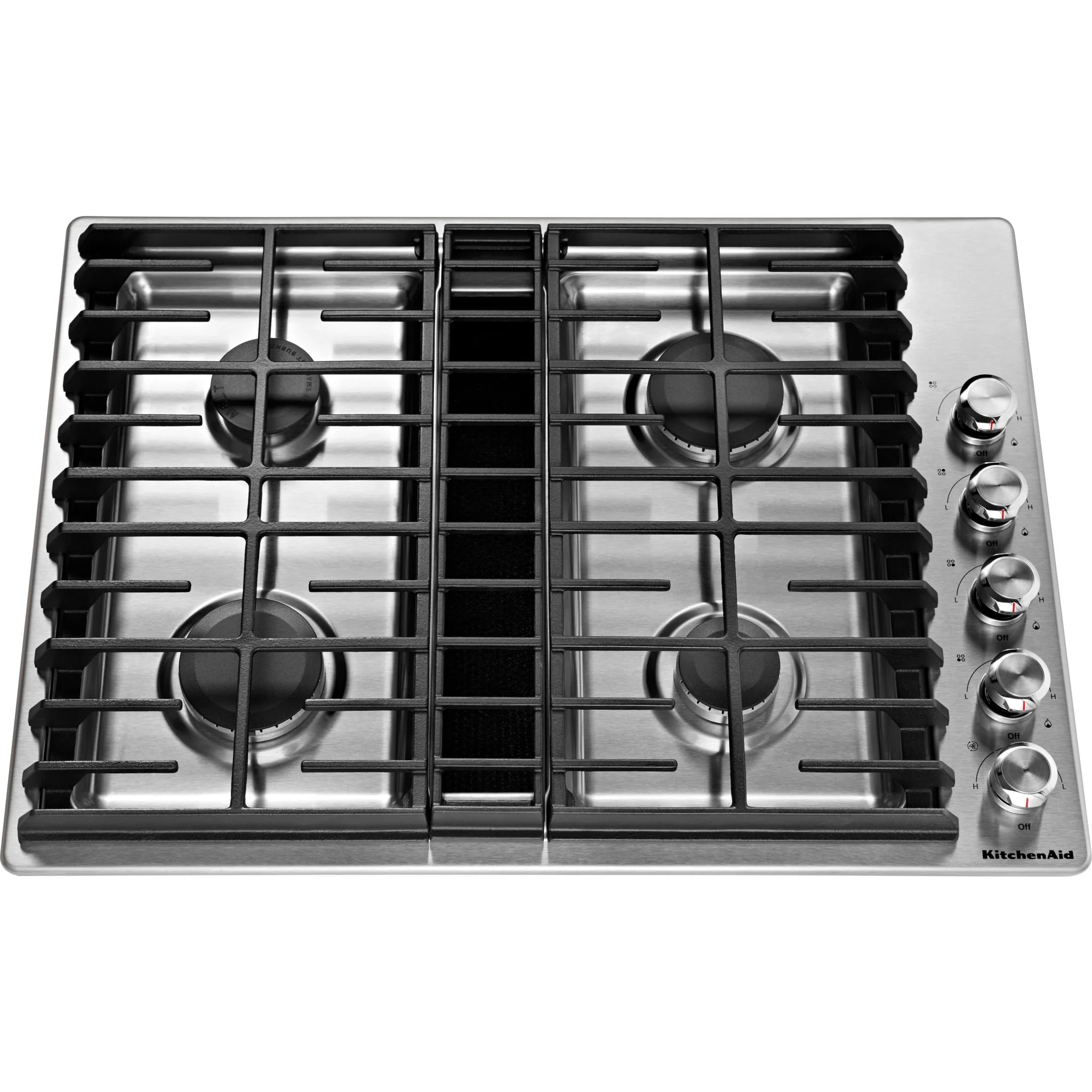 KitchenAid 30" 4 Burner Gas Downdraft Cooktop -Stainless Steel (KCGD500GSS) - Image 7