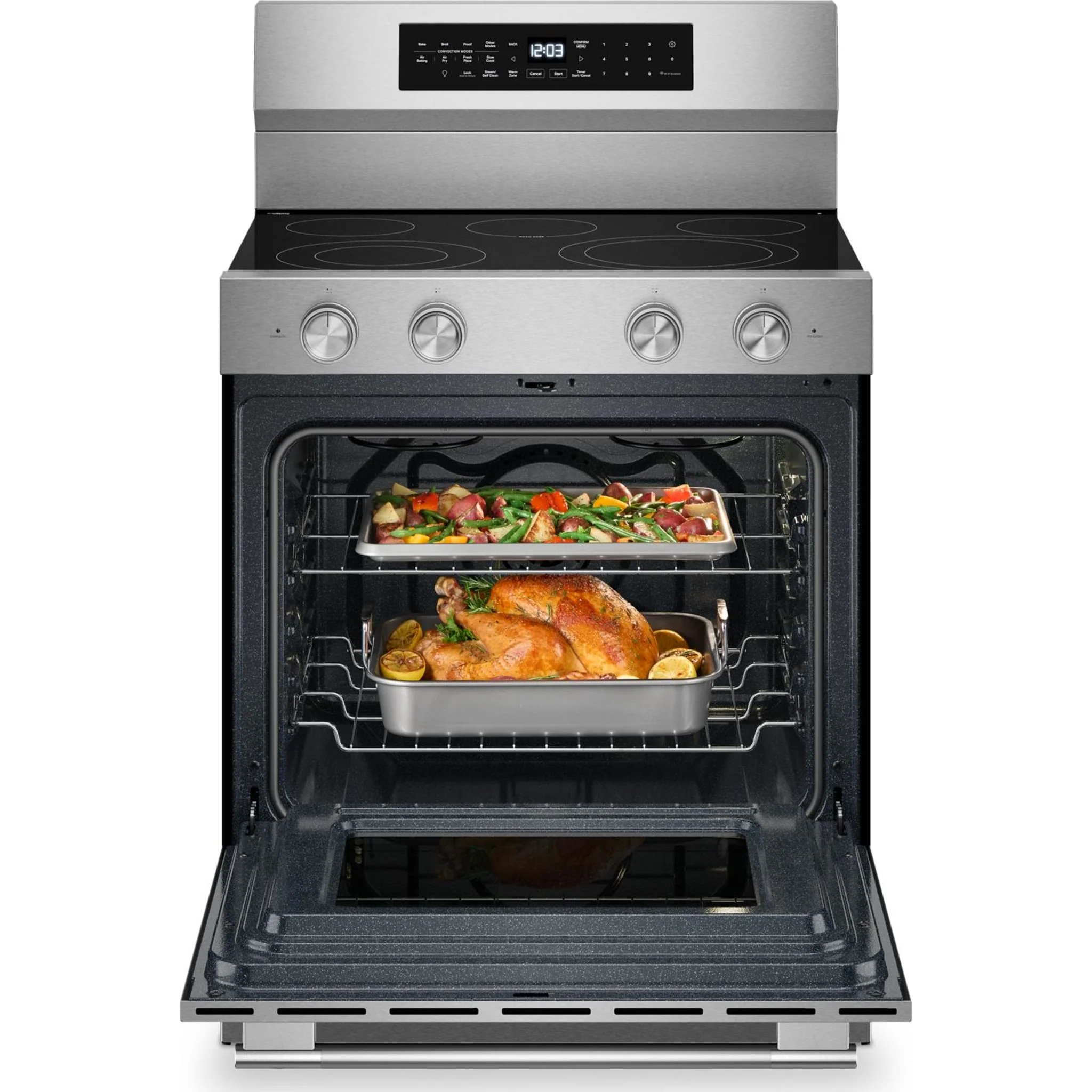 KitchenAid 5.3 Cu. Ft. Freestanding Electric Range with Convection Cooking Modes -Fingerprint Resistant Stainless Steel (YKFES530SPS) - Image 9